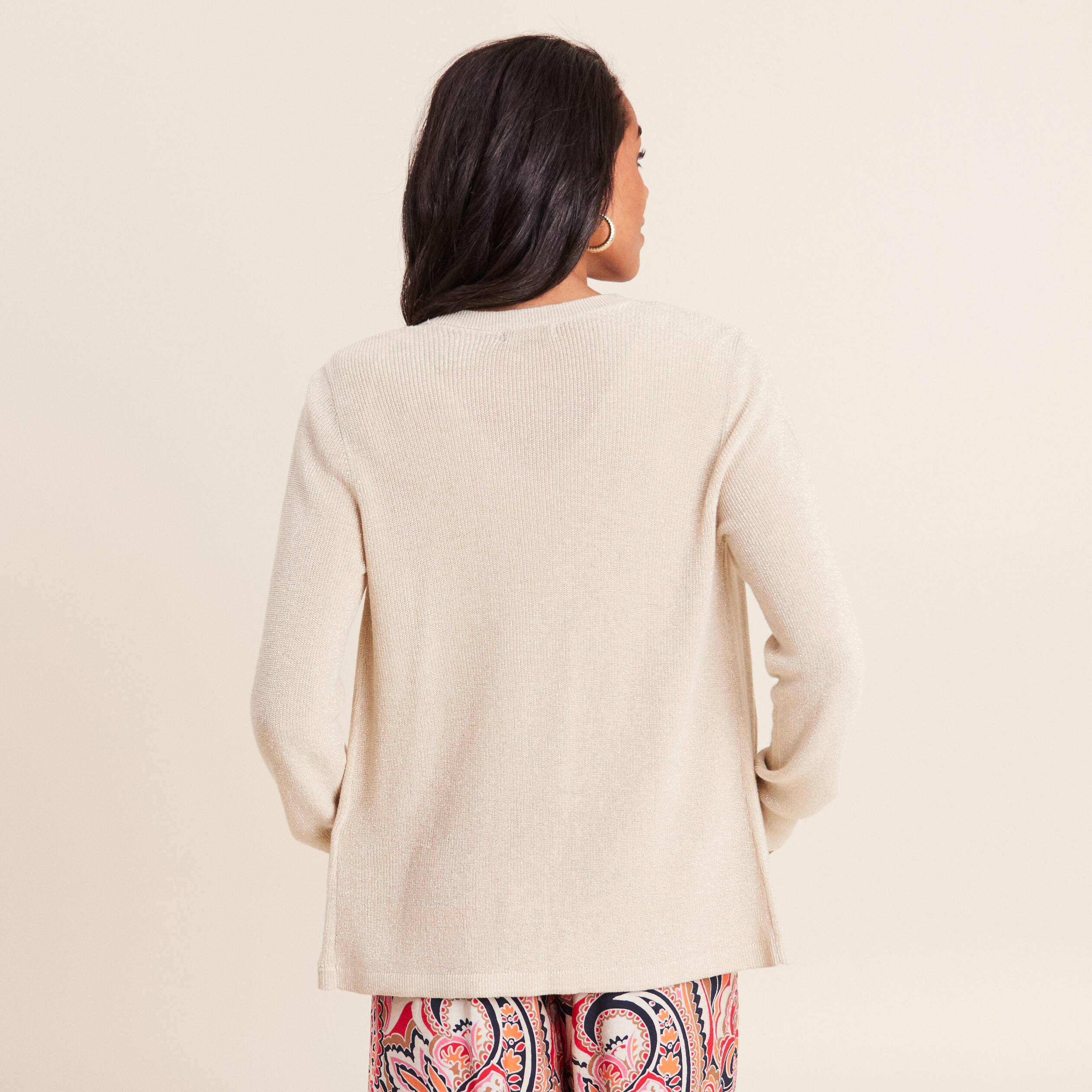Gilet manches longues couleur or femme