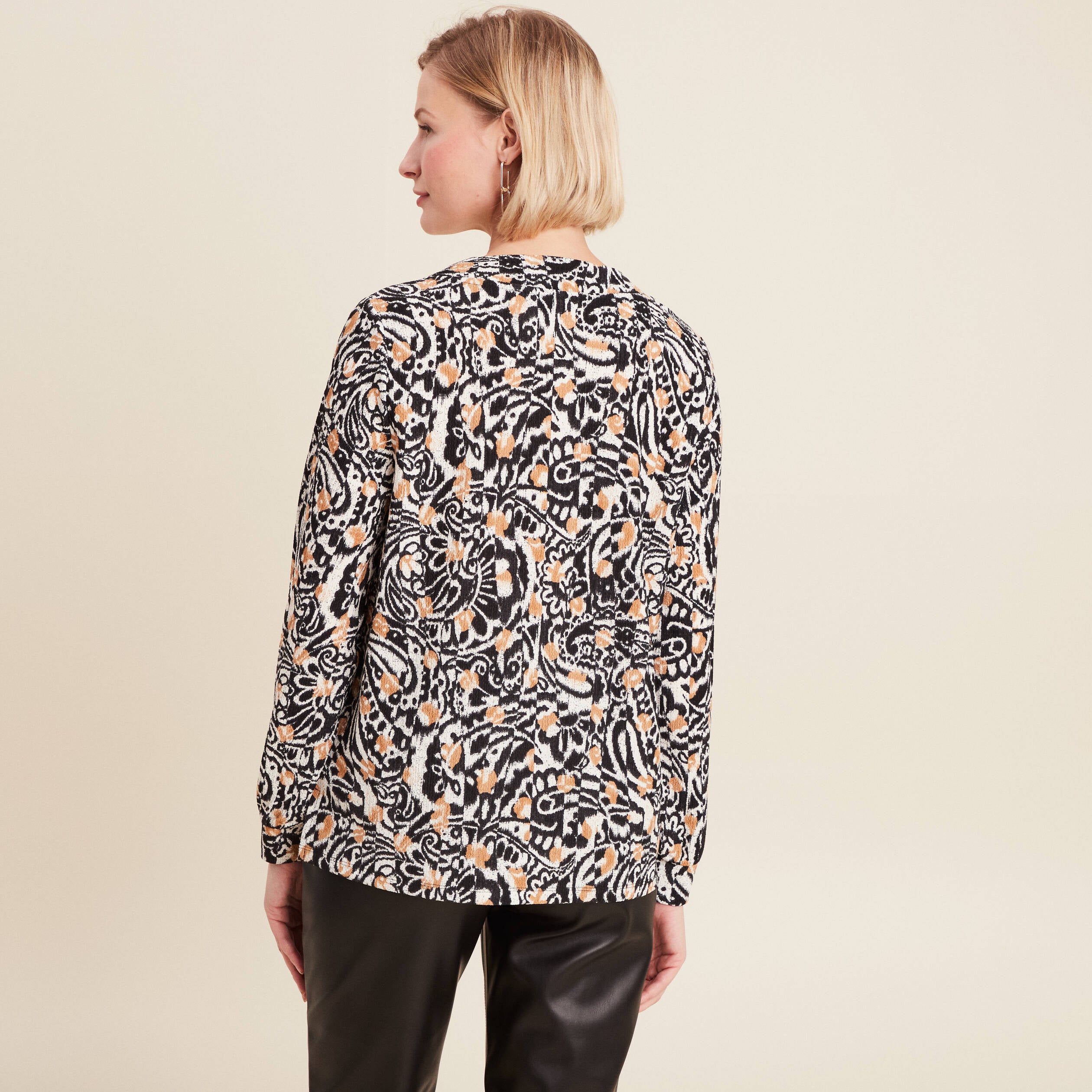 Blouse manches longues camel femme