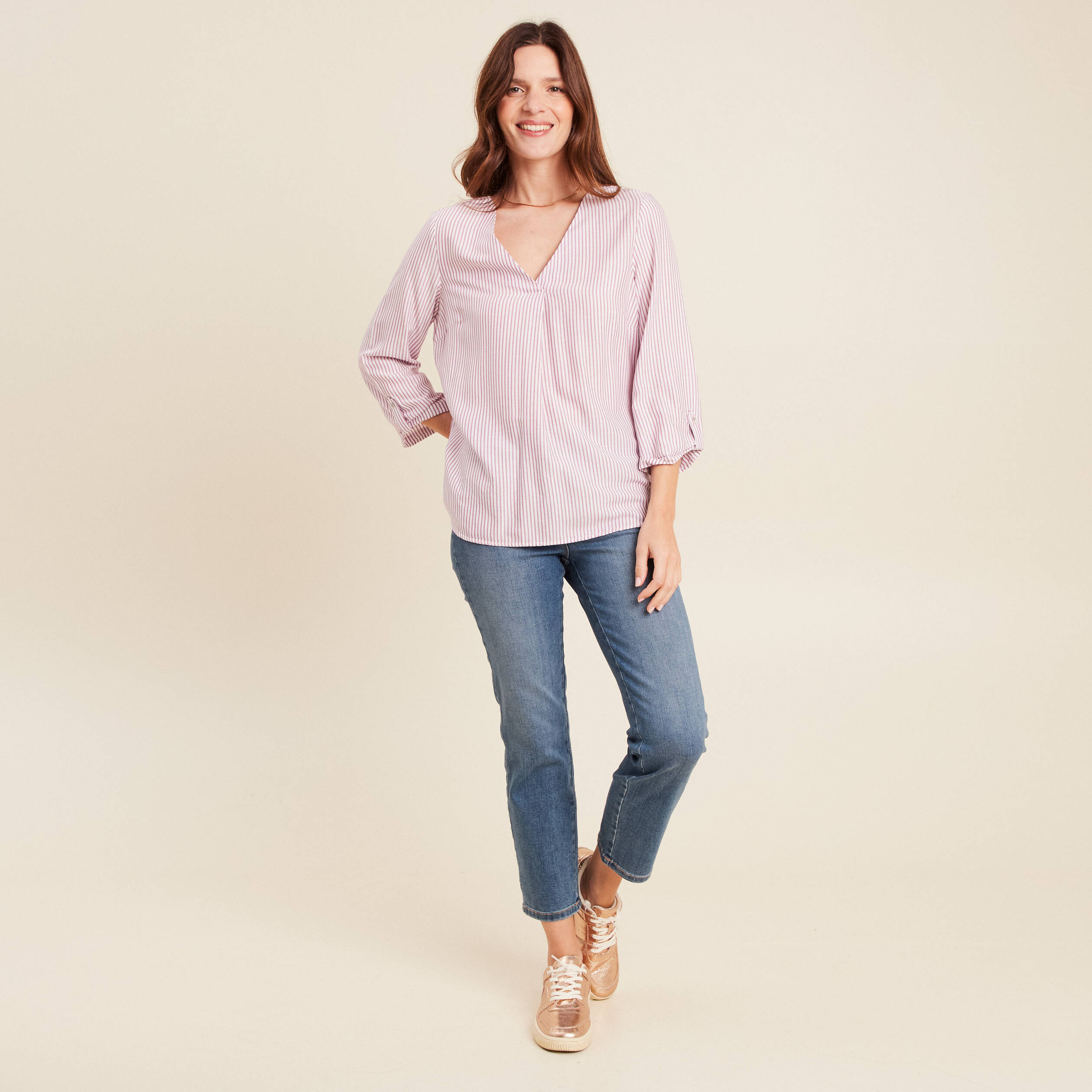 blouse fluide manches 34 bordeaux femme blouse fluide manches 3/4 bordeaux femme