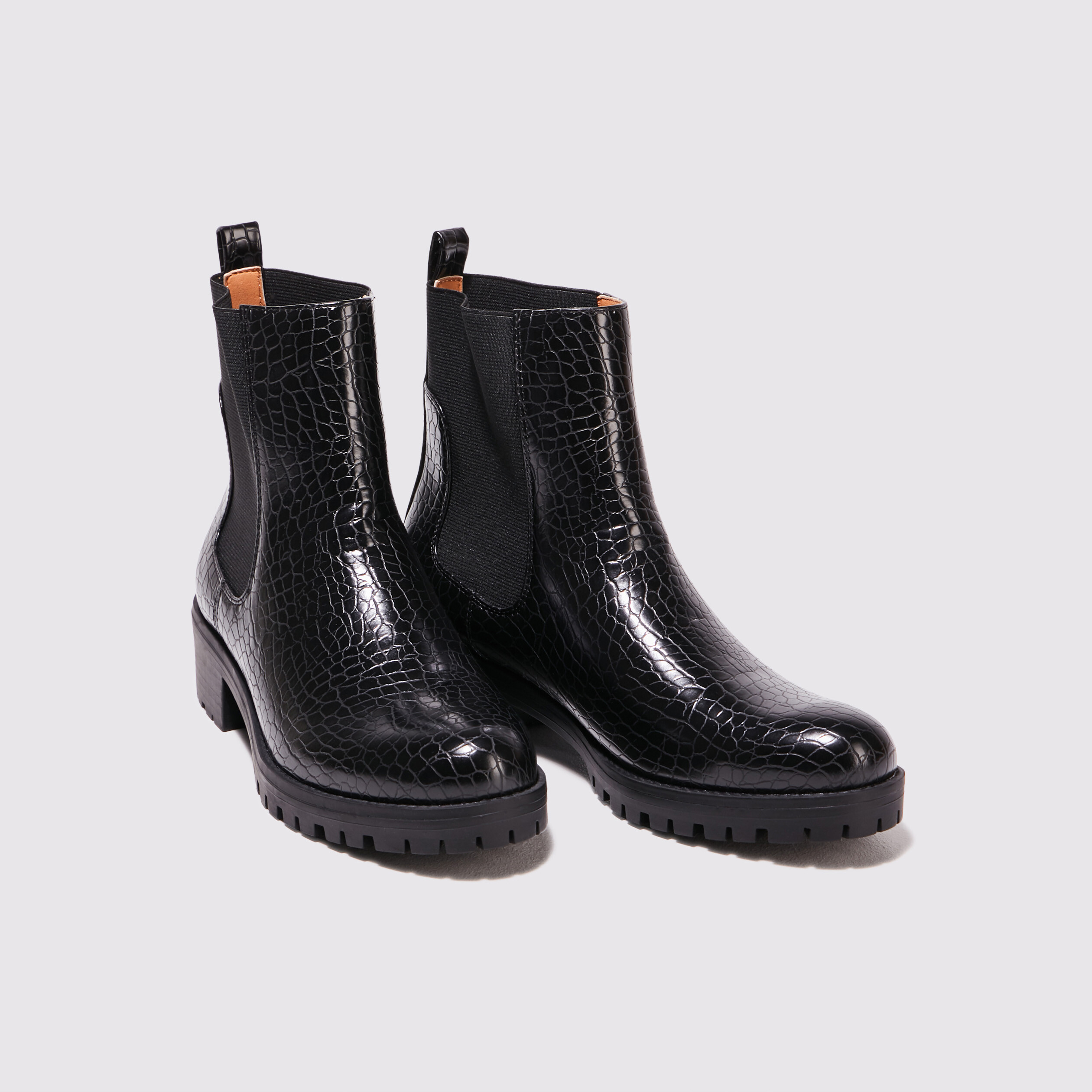 Bottines texturées noir femme