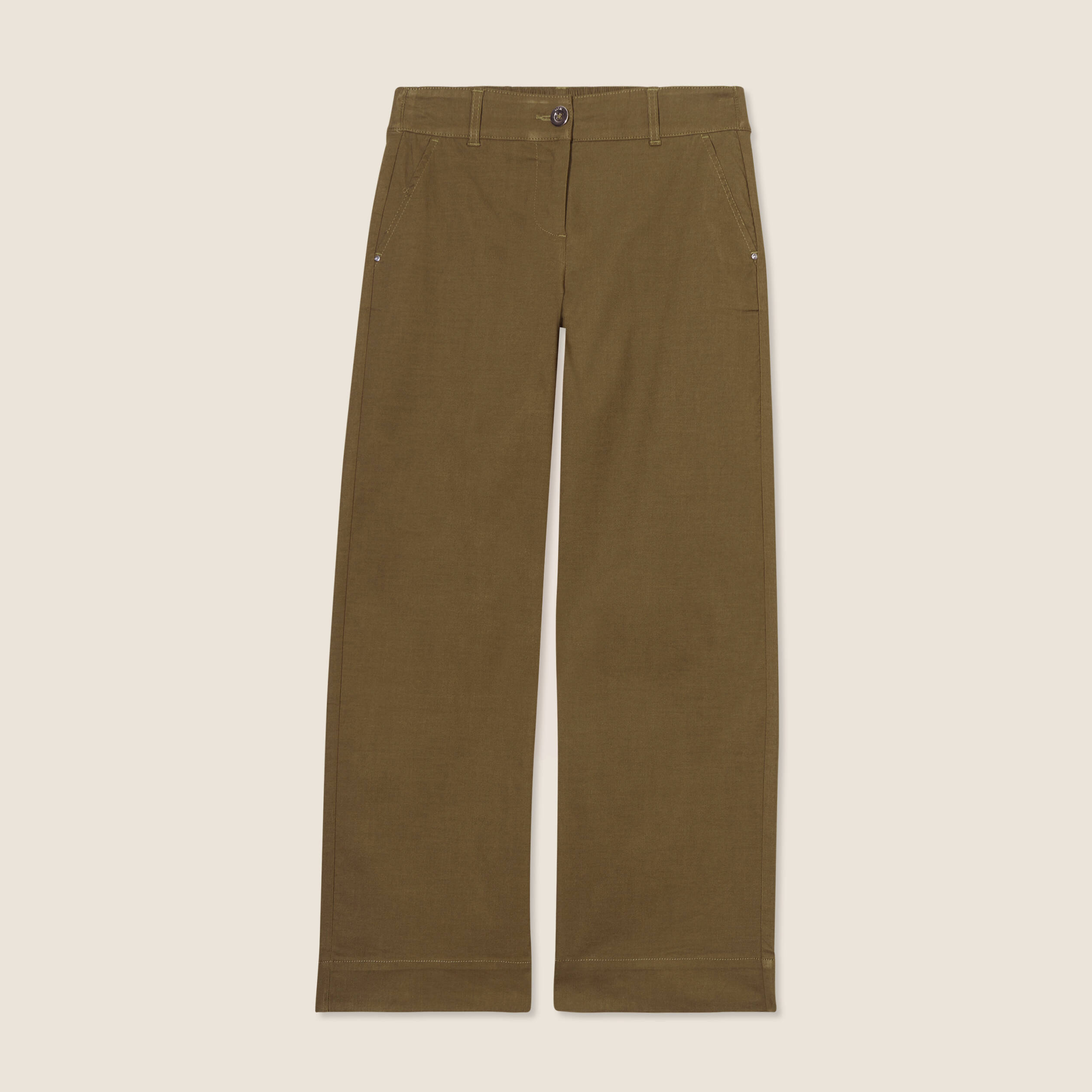pantalon large 78eme vert olive femme Pantalon large 7/8ème vert olive femme