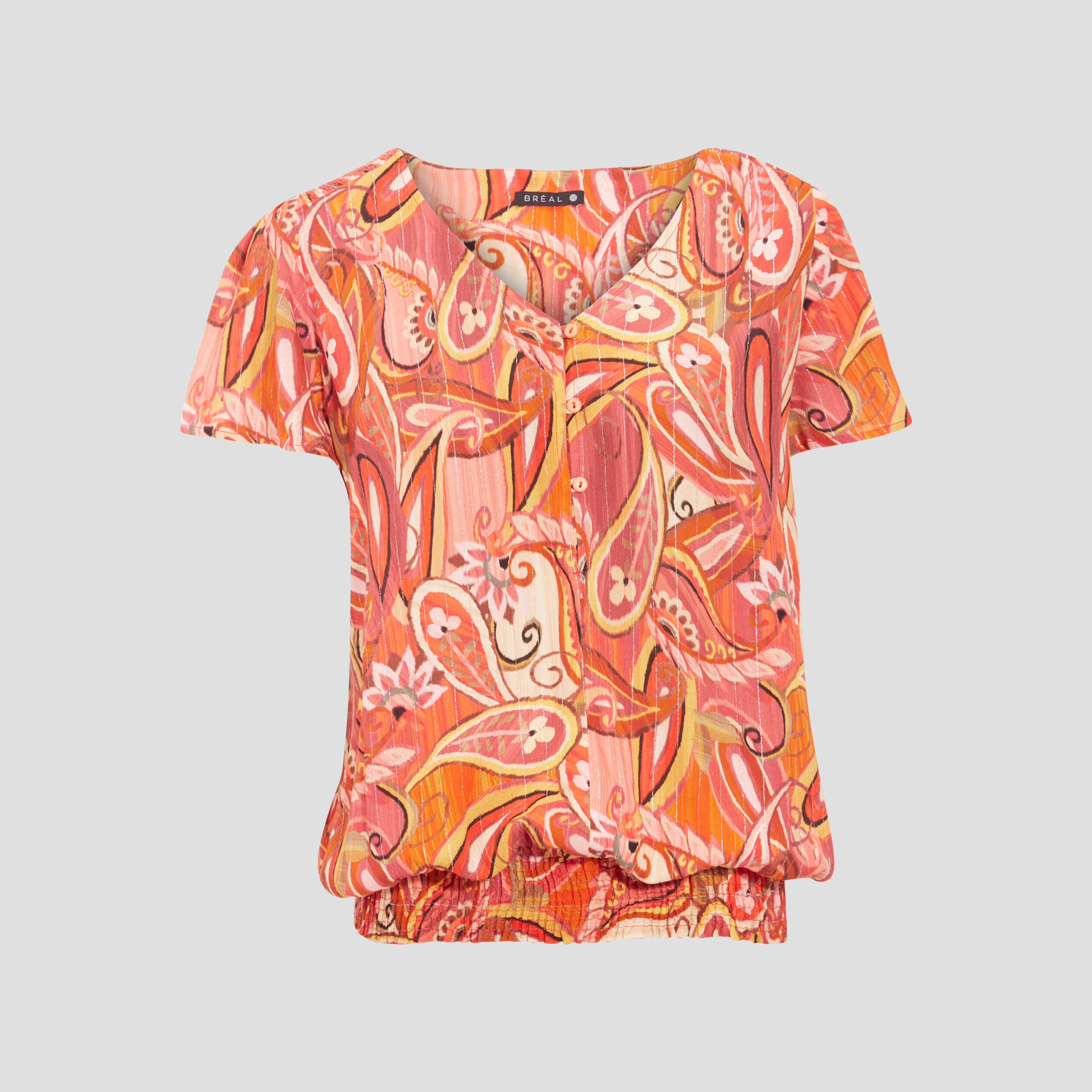 blouse manches courtes orange femme Blouse manches courtes orange femme