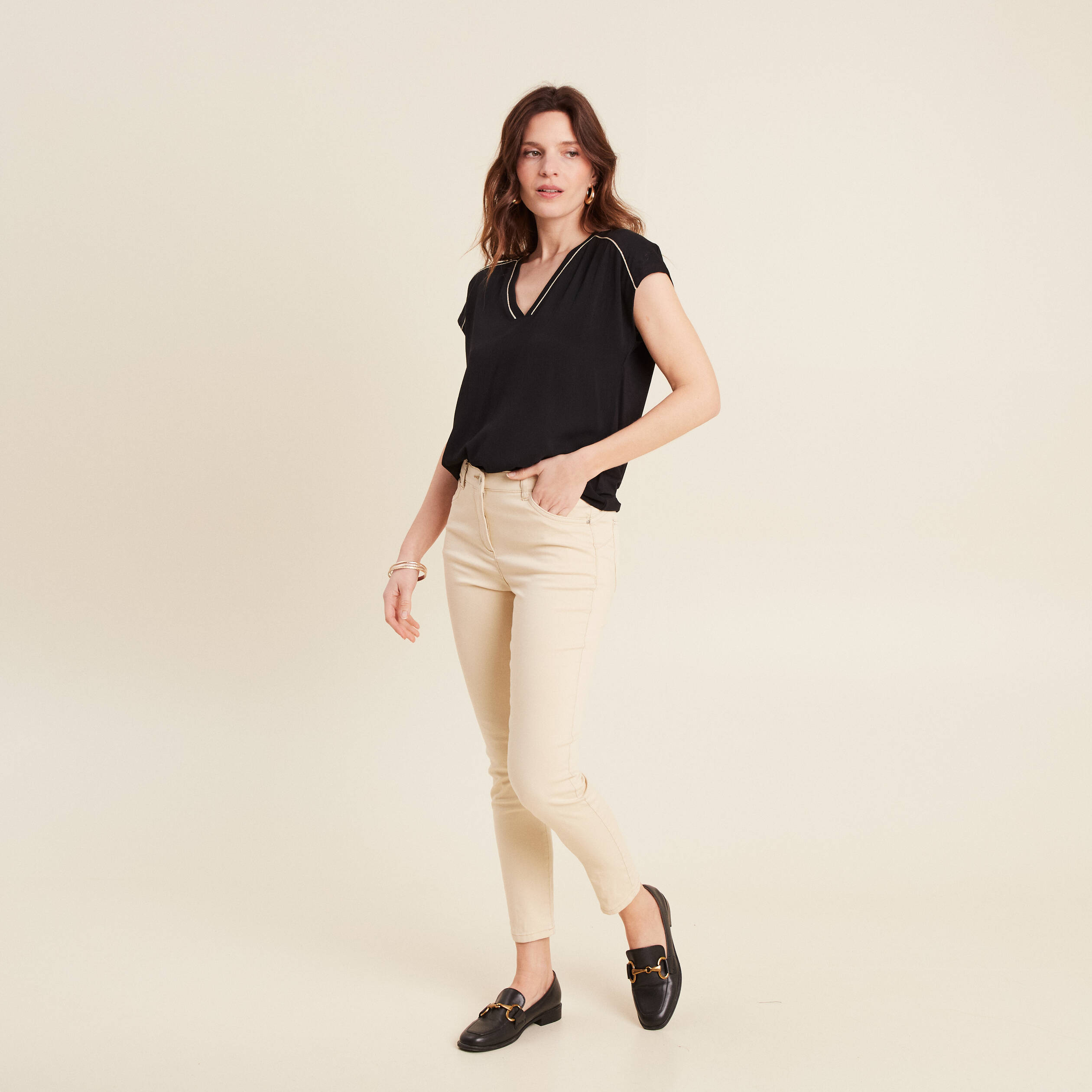 T-shirt manches courtes noir femme