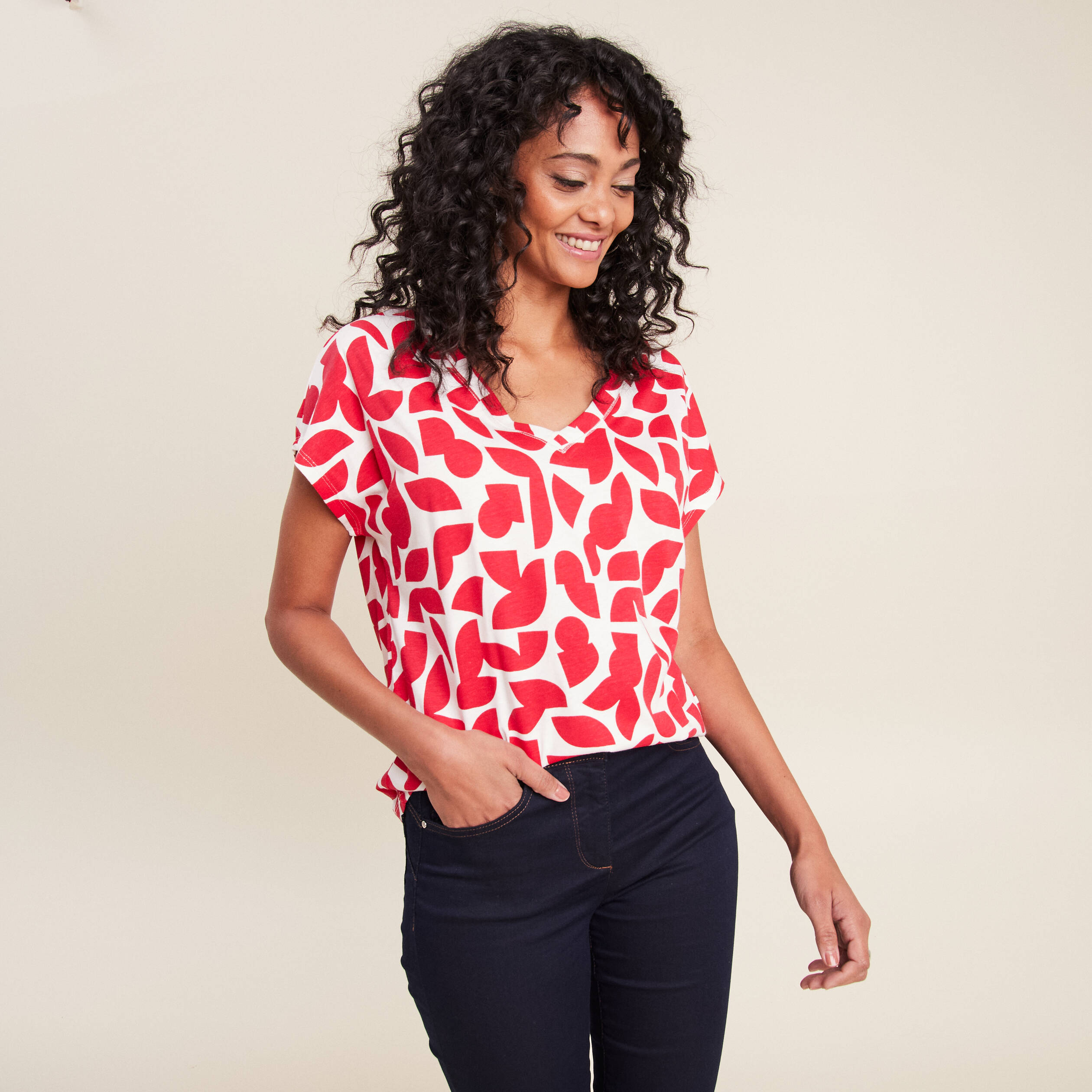 T-shirt manches courtes noir femme