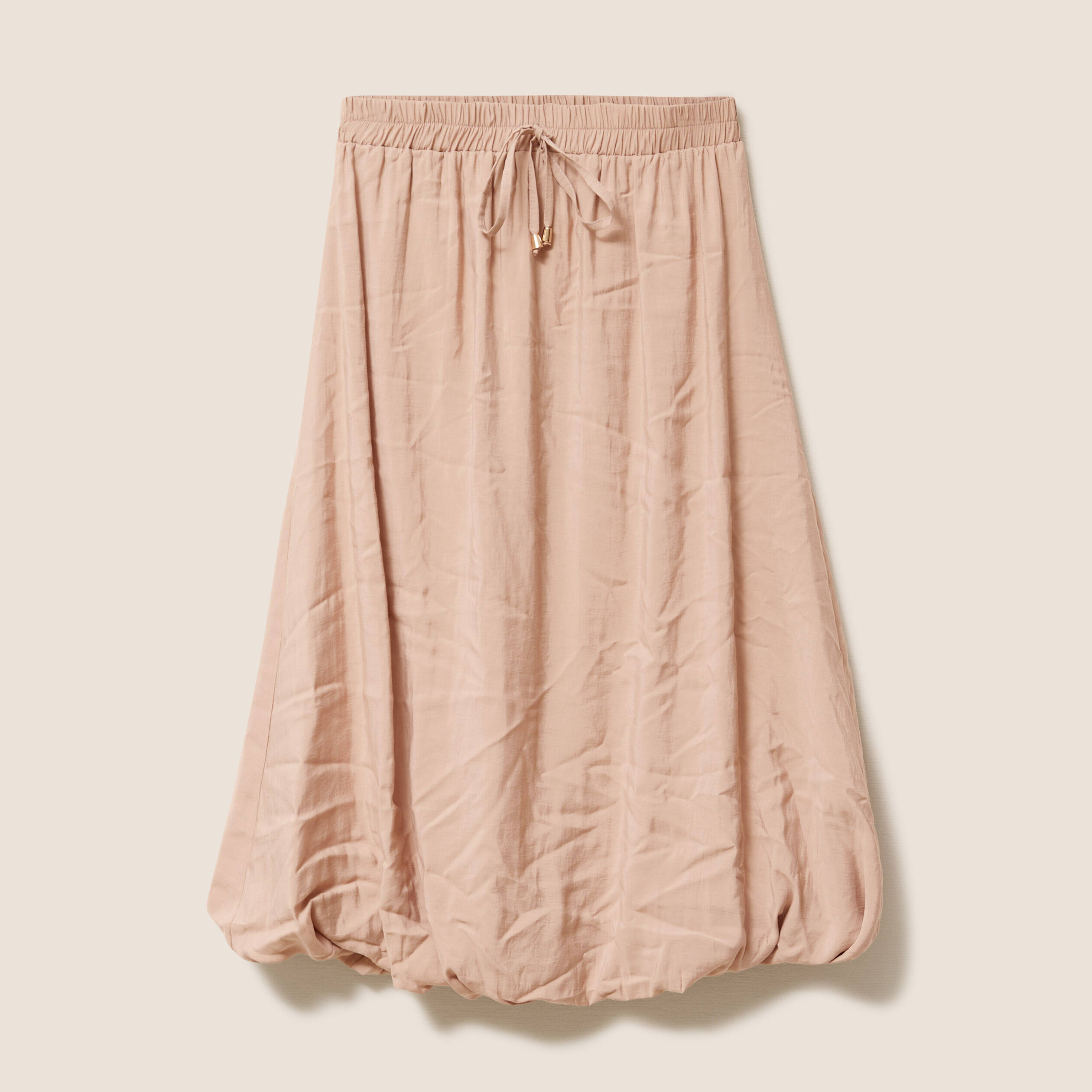 Jupe effet boule pliss&eacute;e sable femme