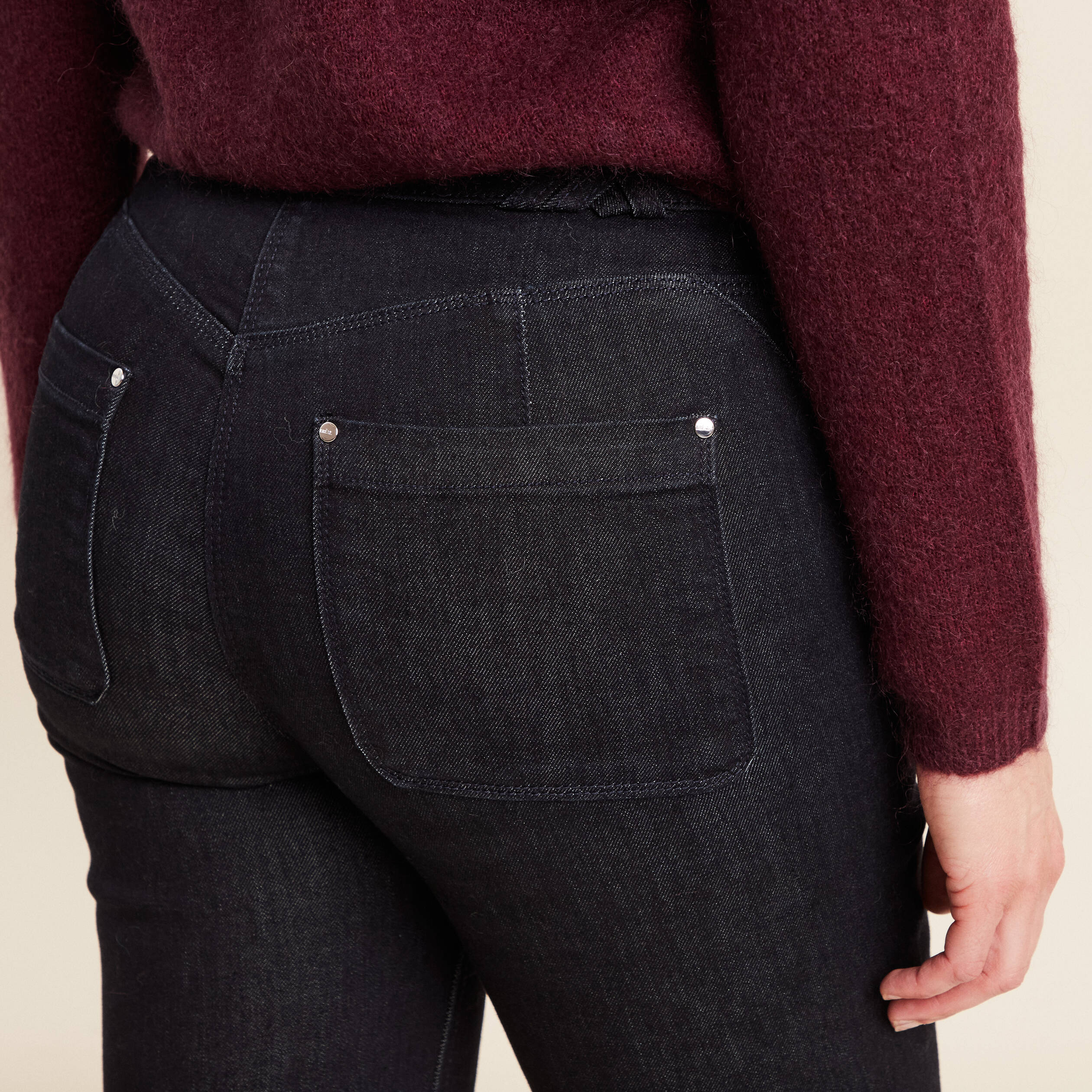 Jean bootcut taille standard denim brut femme
