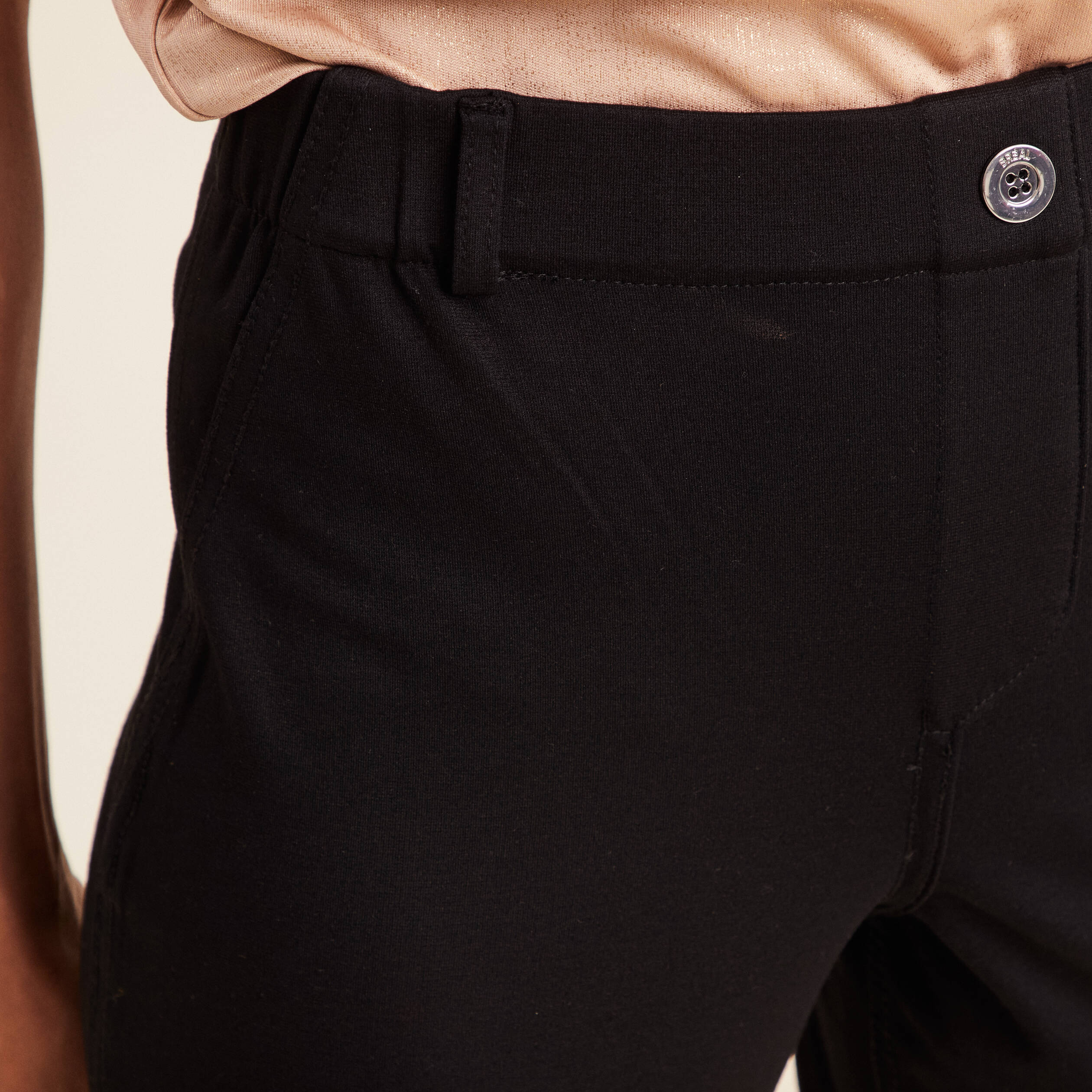 Pantalon droit réversible noir femme