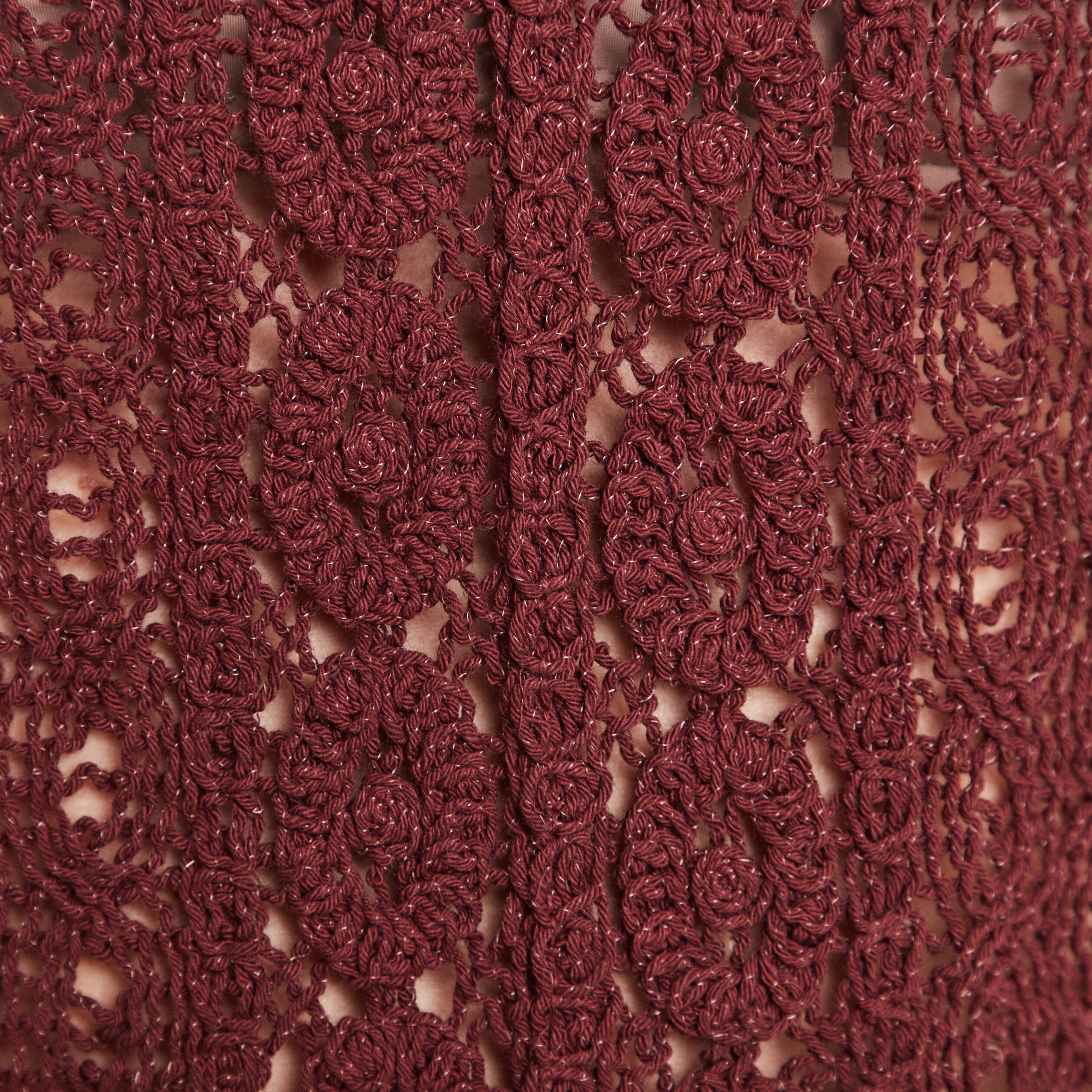 Débardeur macramé bordeaux femme