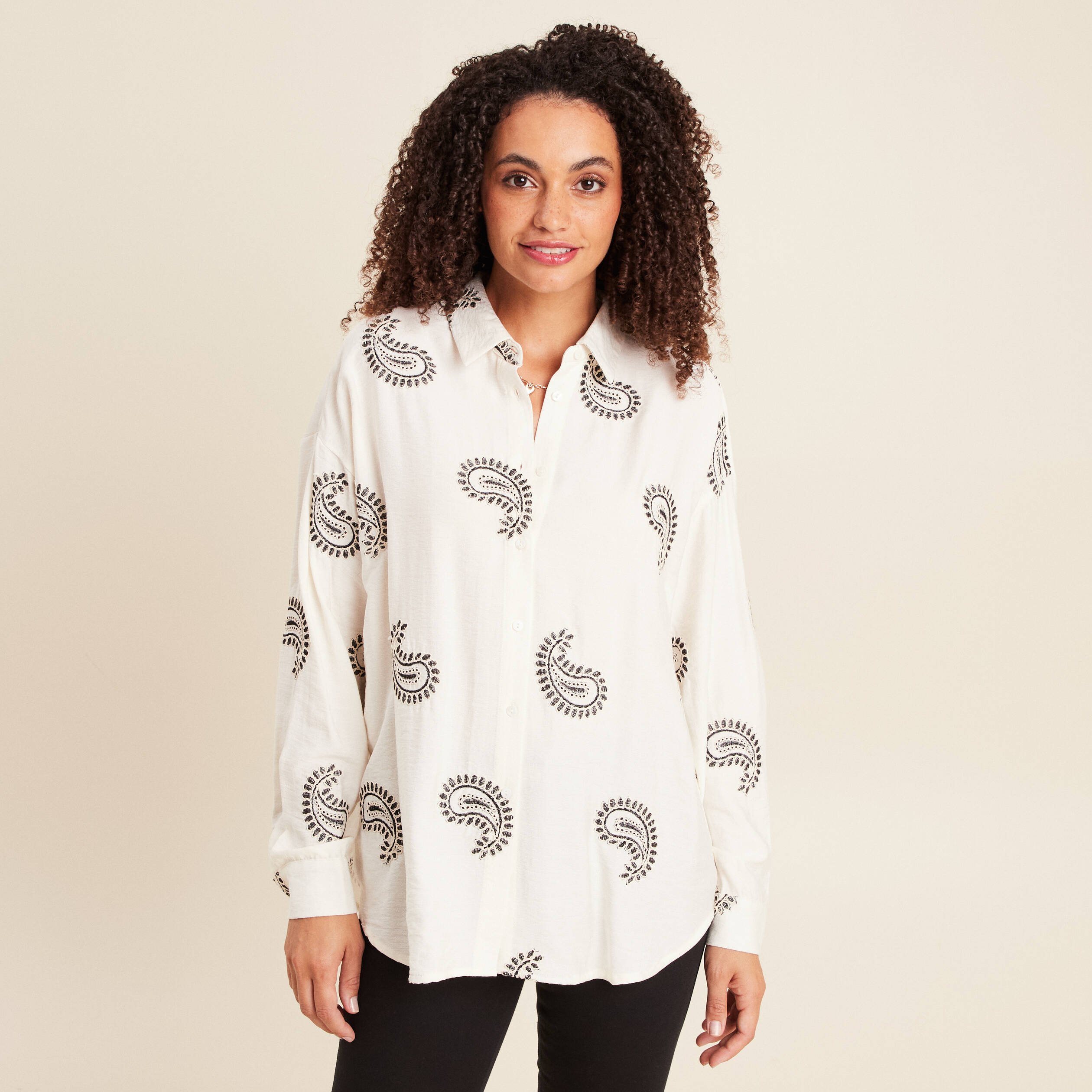 Shirt Chemise Blanche Femme Ample Chemise Ample En Lin – Blanc