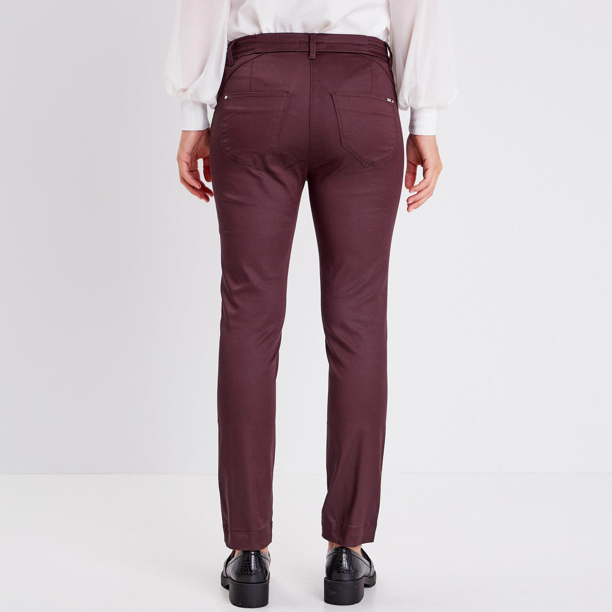 Pantalon enduit rouge femme online