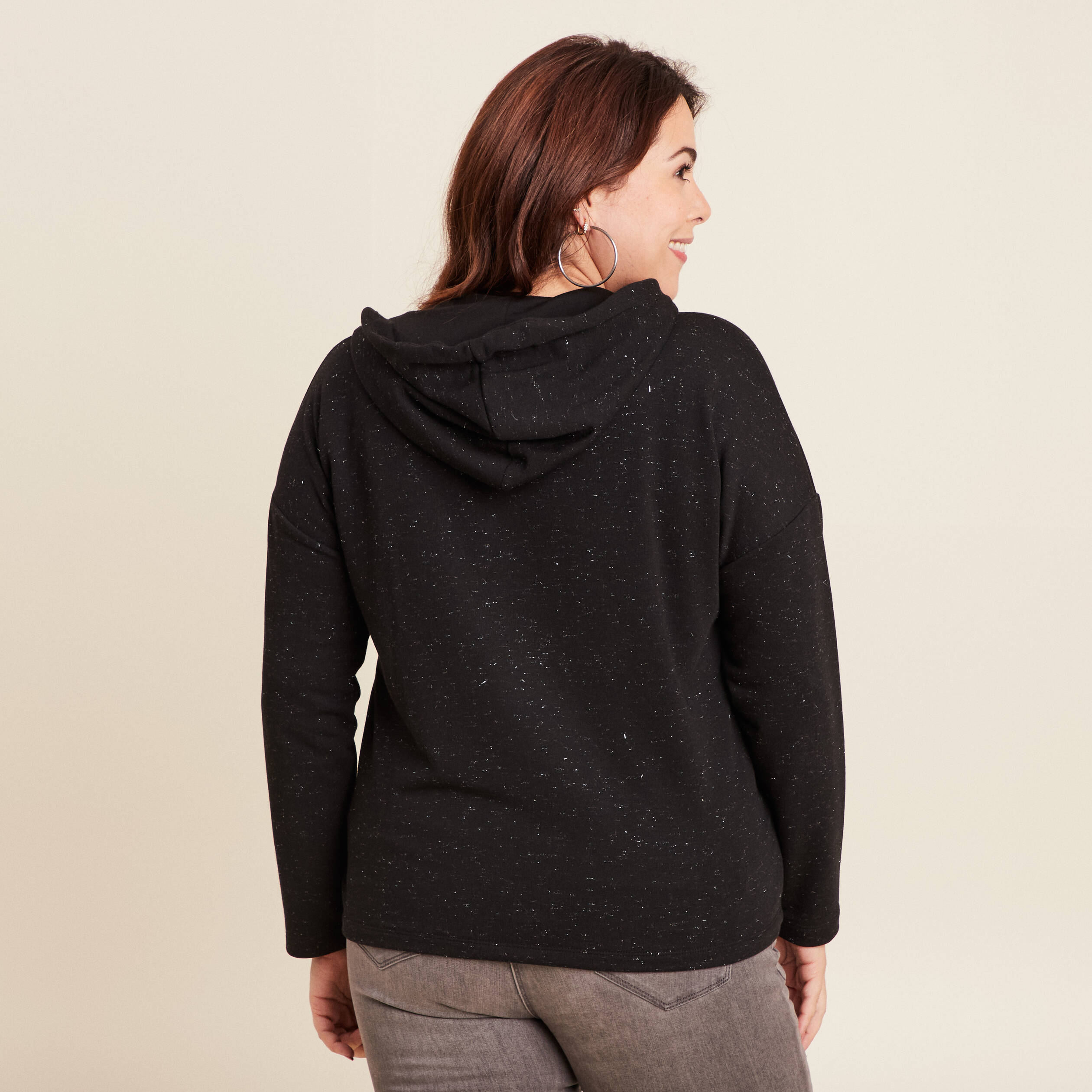 Sweat à capuche noir femme