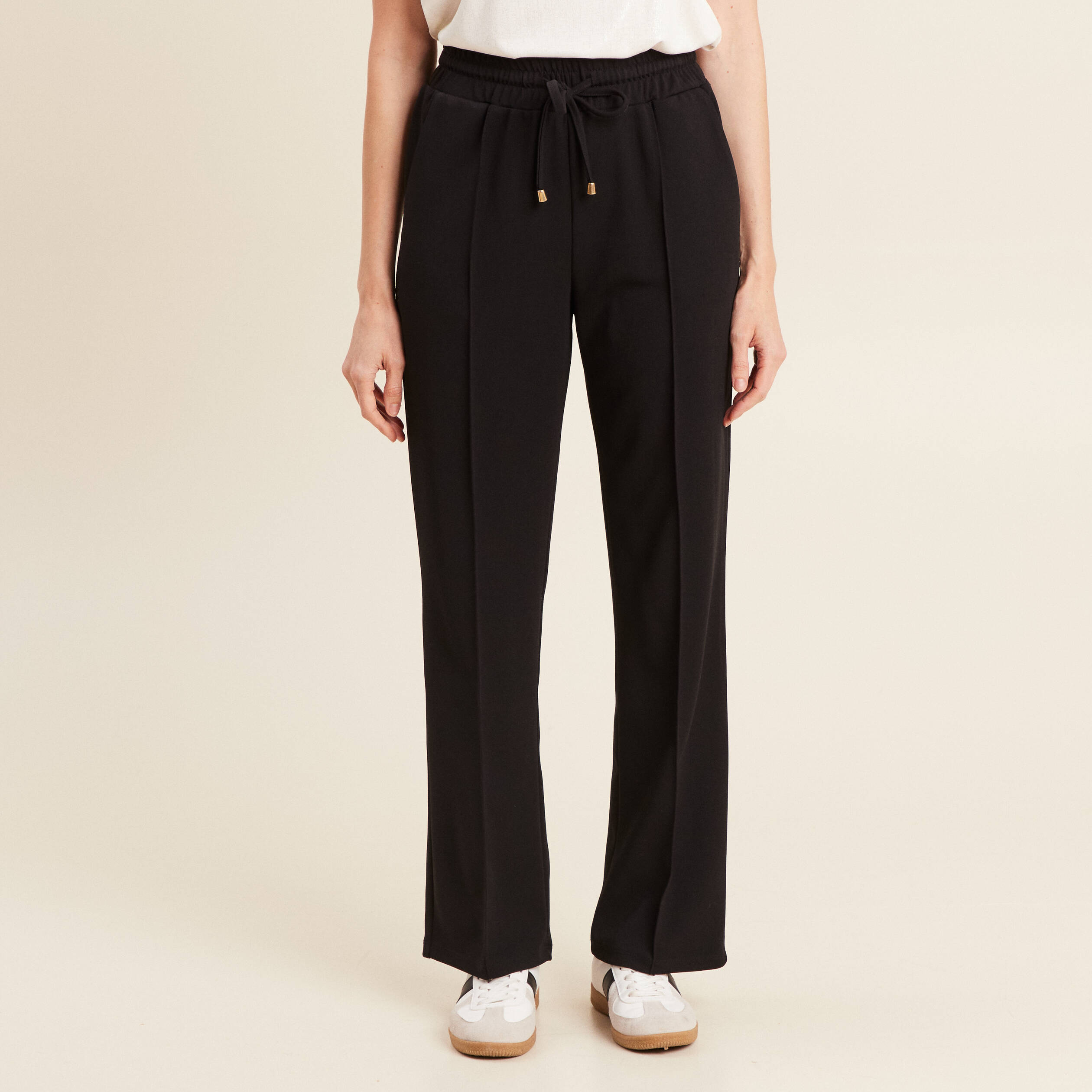 pantalon droit taille haute noir femme Pantalon droit taille haute noir femme