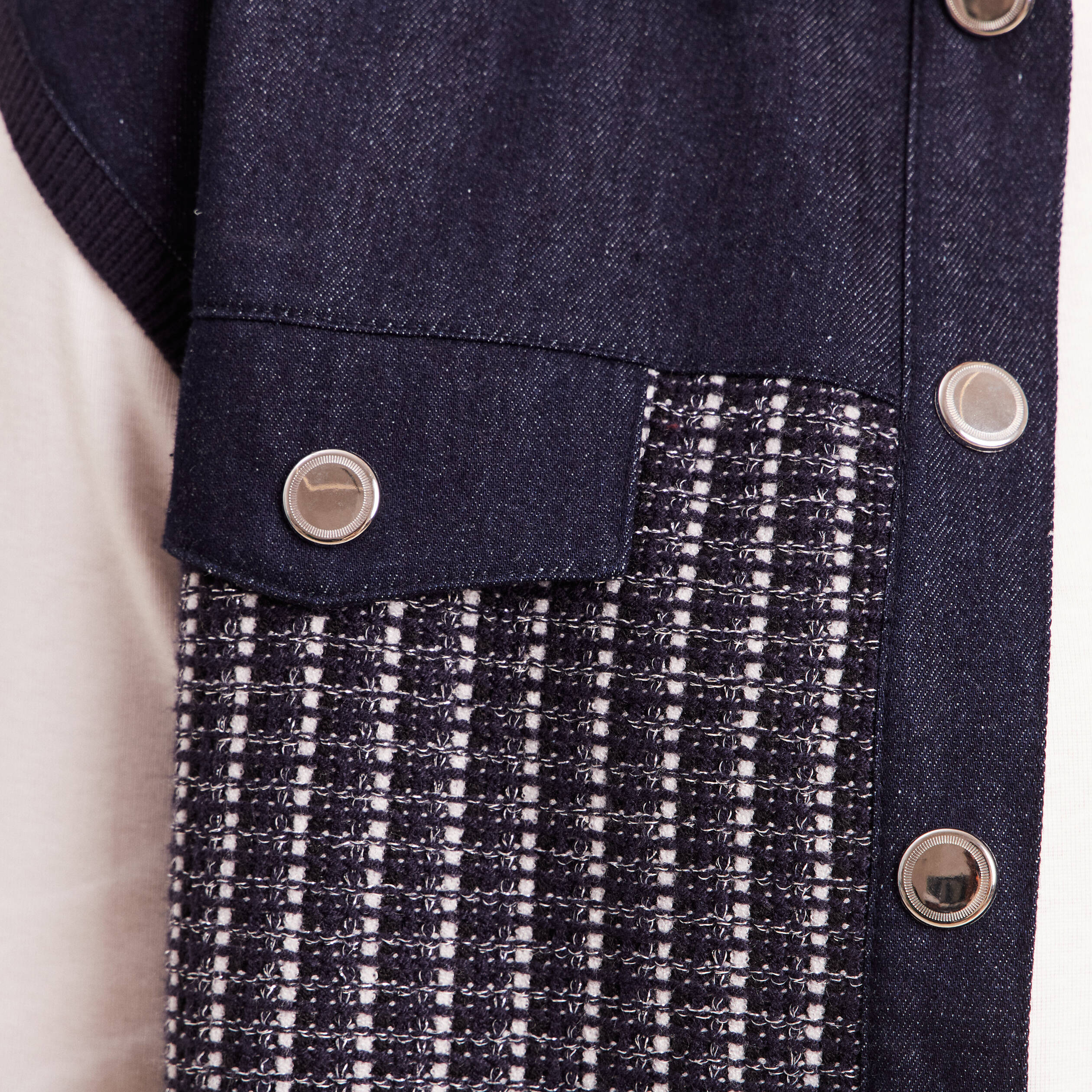 Veste sans manches col chemise bleu marine femme