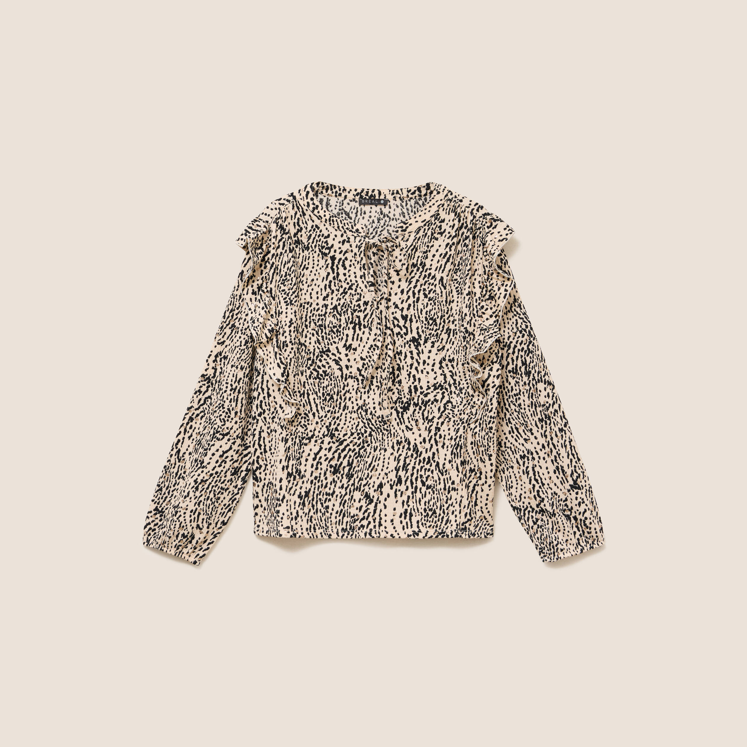 T-shirt manches longues beige femme