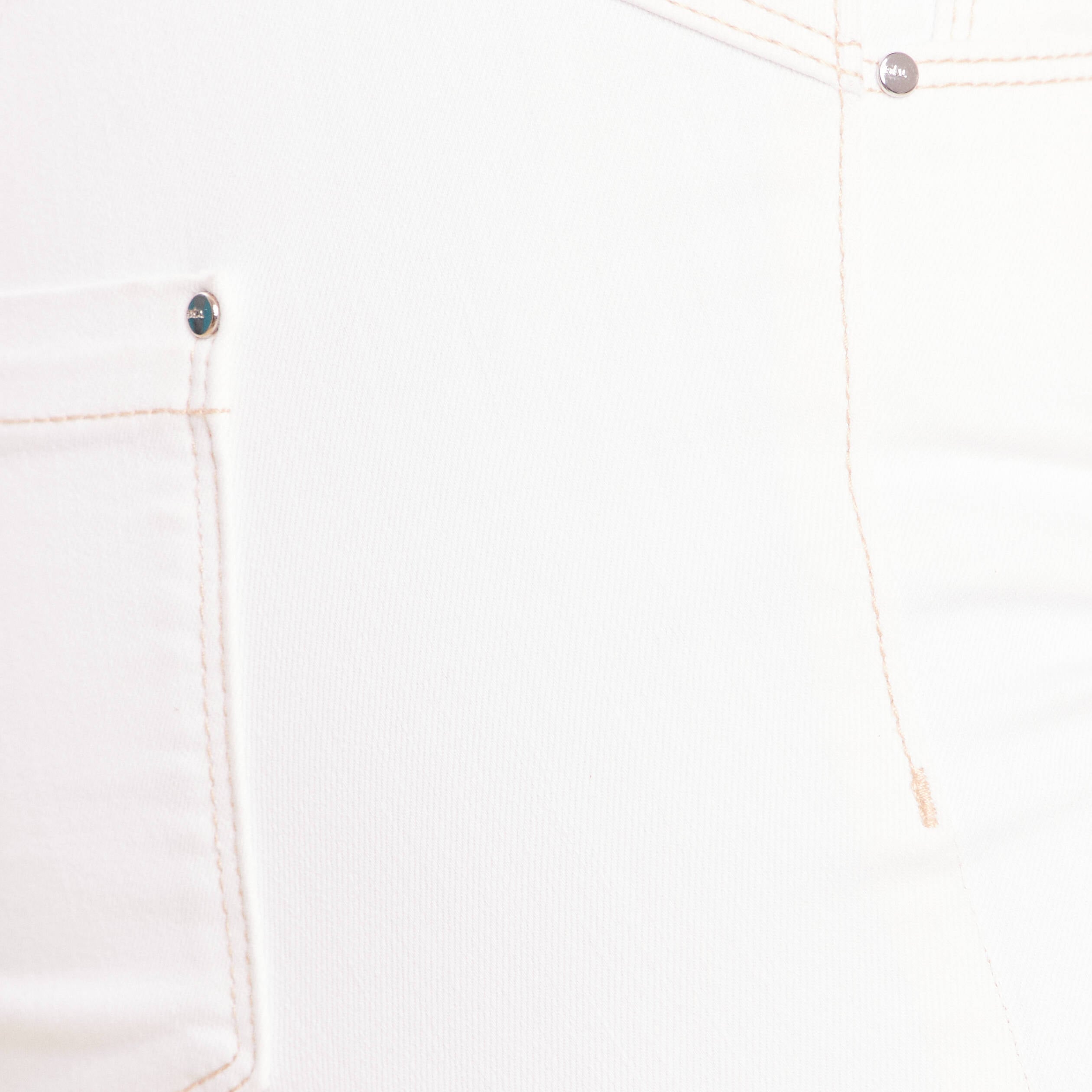 Pantacourt en denim blanc femme