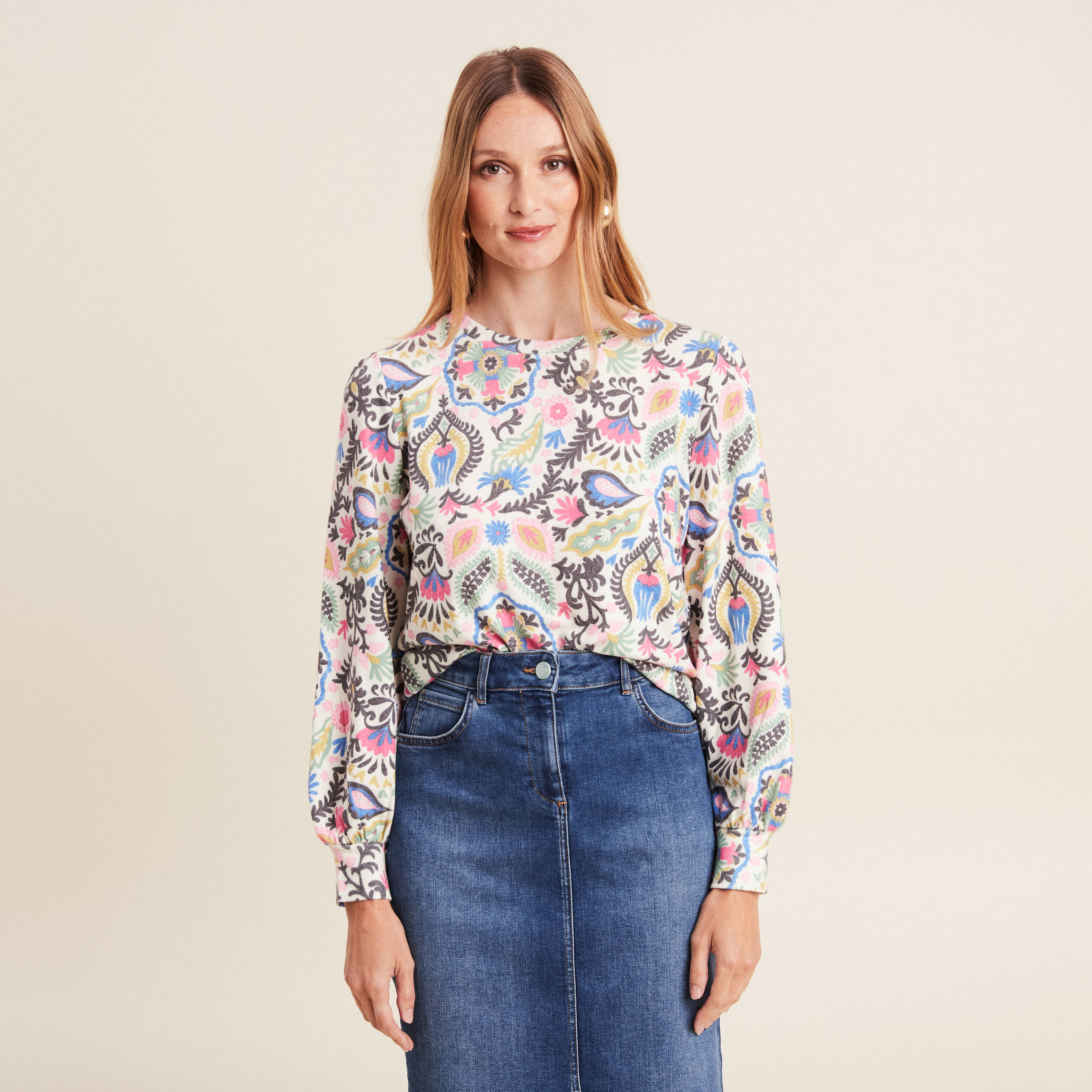 t shirt manches longues rose femme T-shirt manches longues rose femme