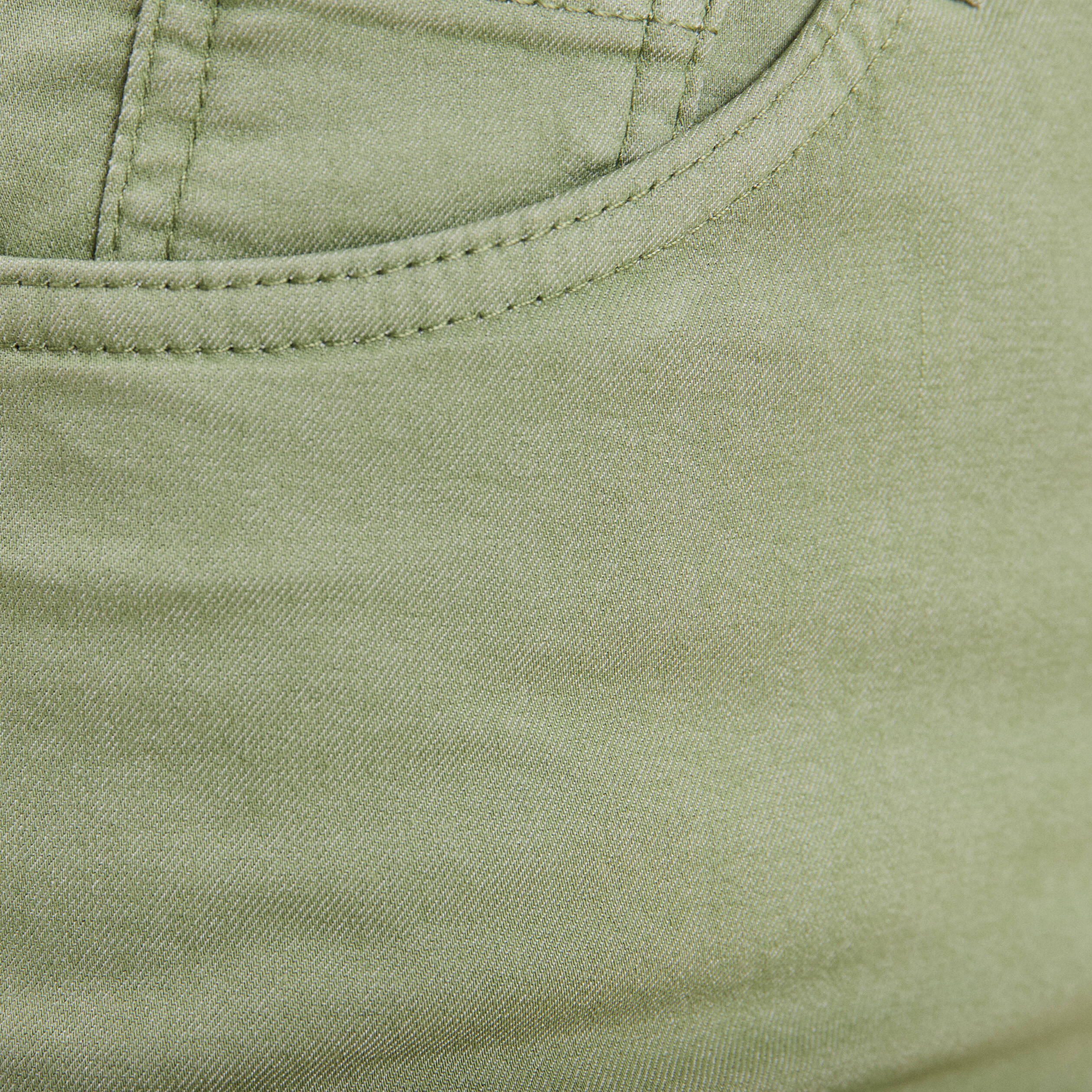 Pantacourt droit taille standard vert femme