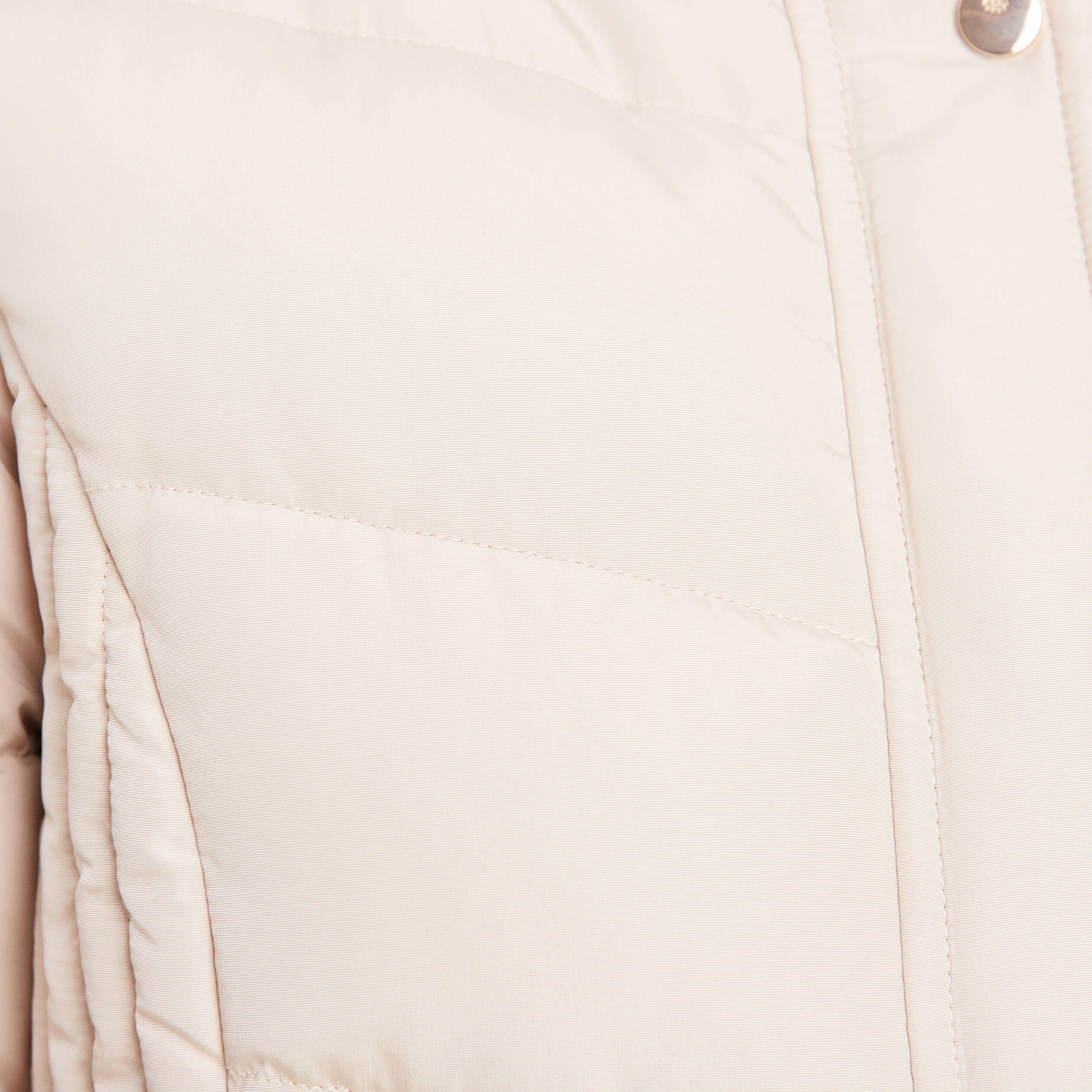 doudoune deperlante longue a capuche beige femme Doudoune déperlante longue à capuche beige femme