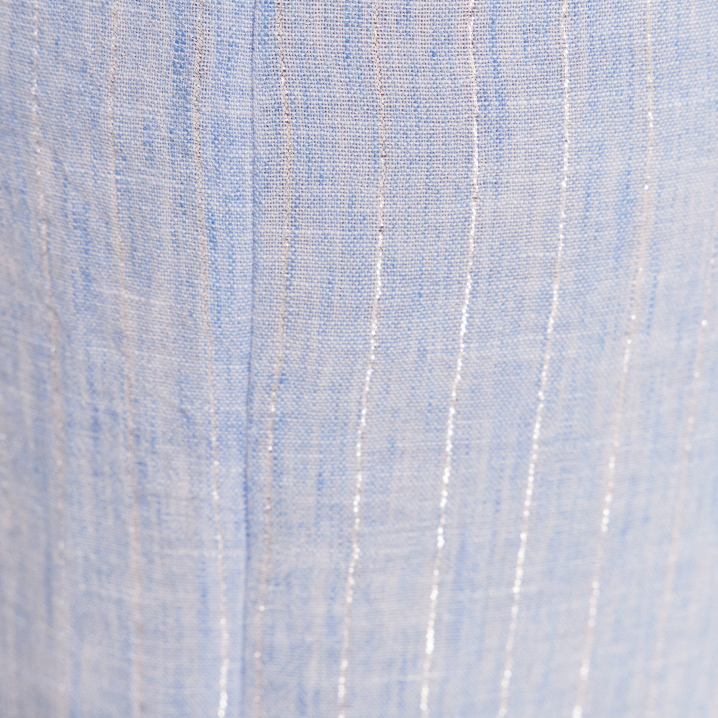 Pantalon large taille haute bleu femme