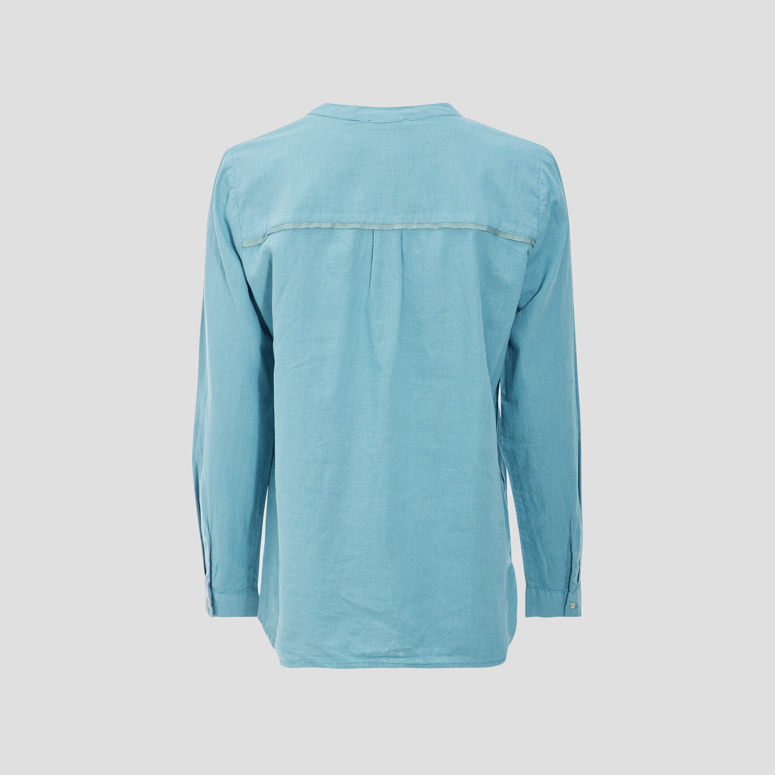 Chemise manches longues bleu gris femme