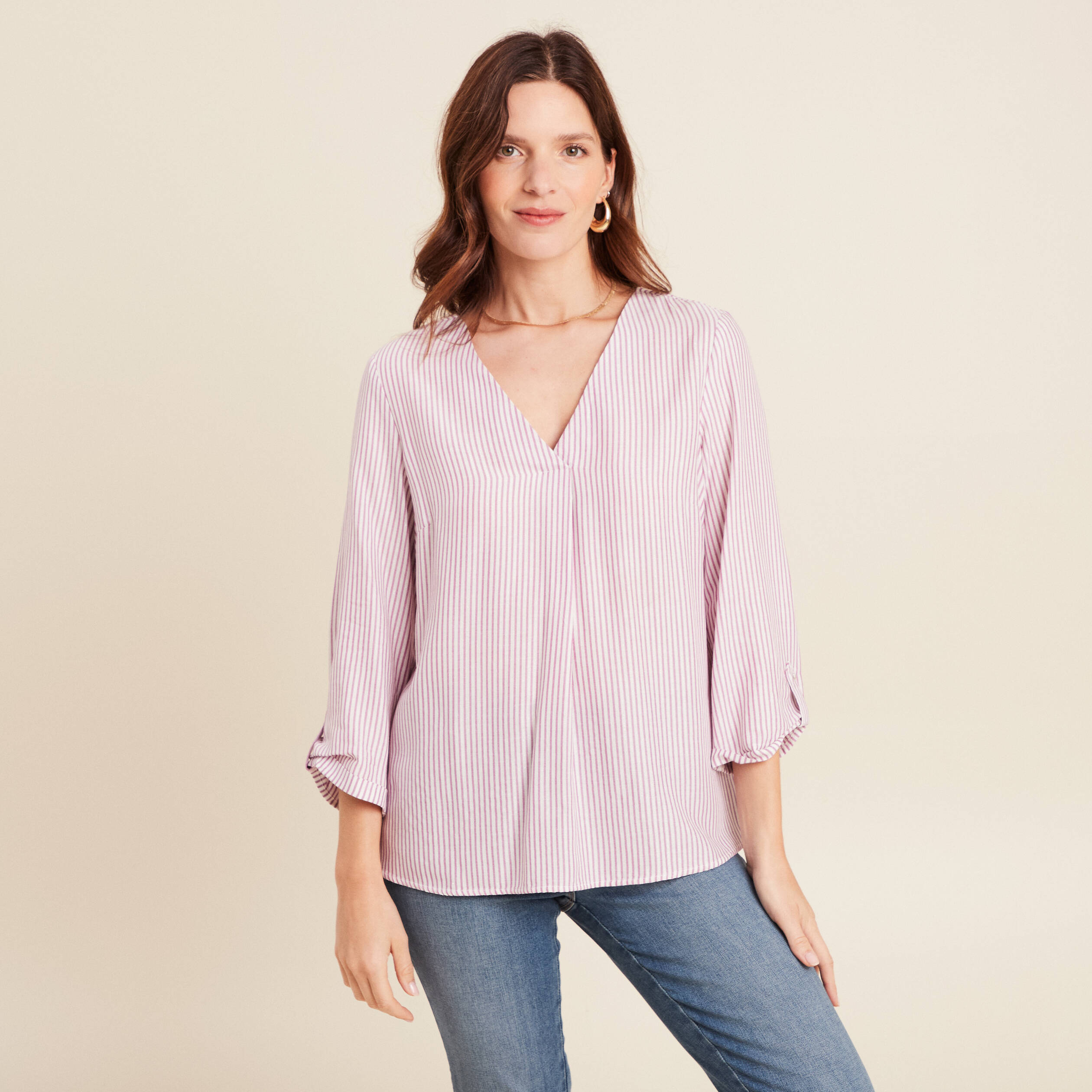 blouse fluide manches 34 bordeaux femme blouse fluide manches 3/4 bordeaux femme