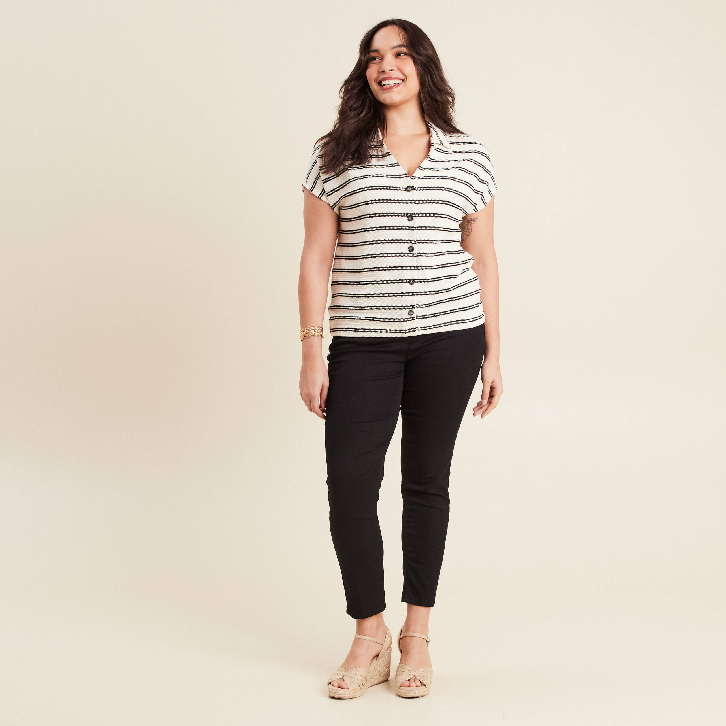 Blouse manches courtes blanc femme