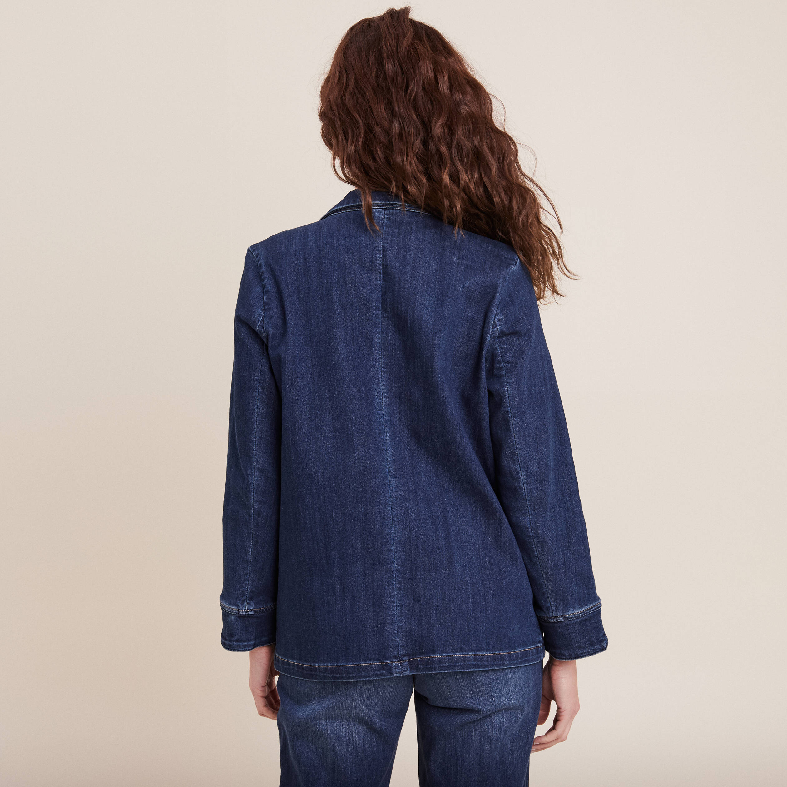 Veste tailleur en jean denim brut femme