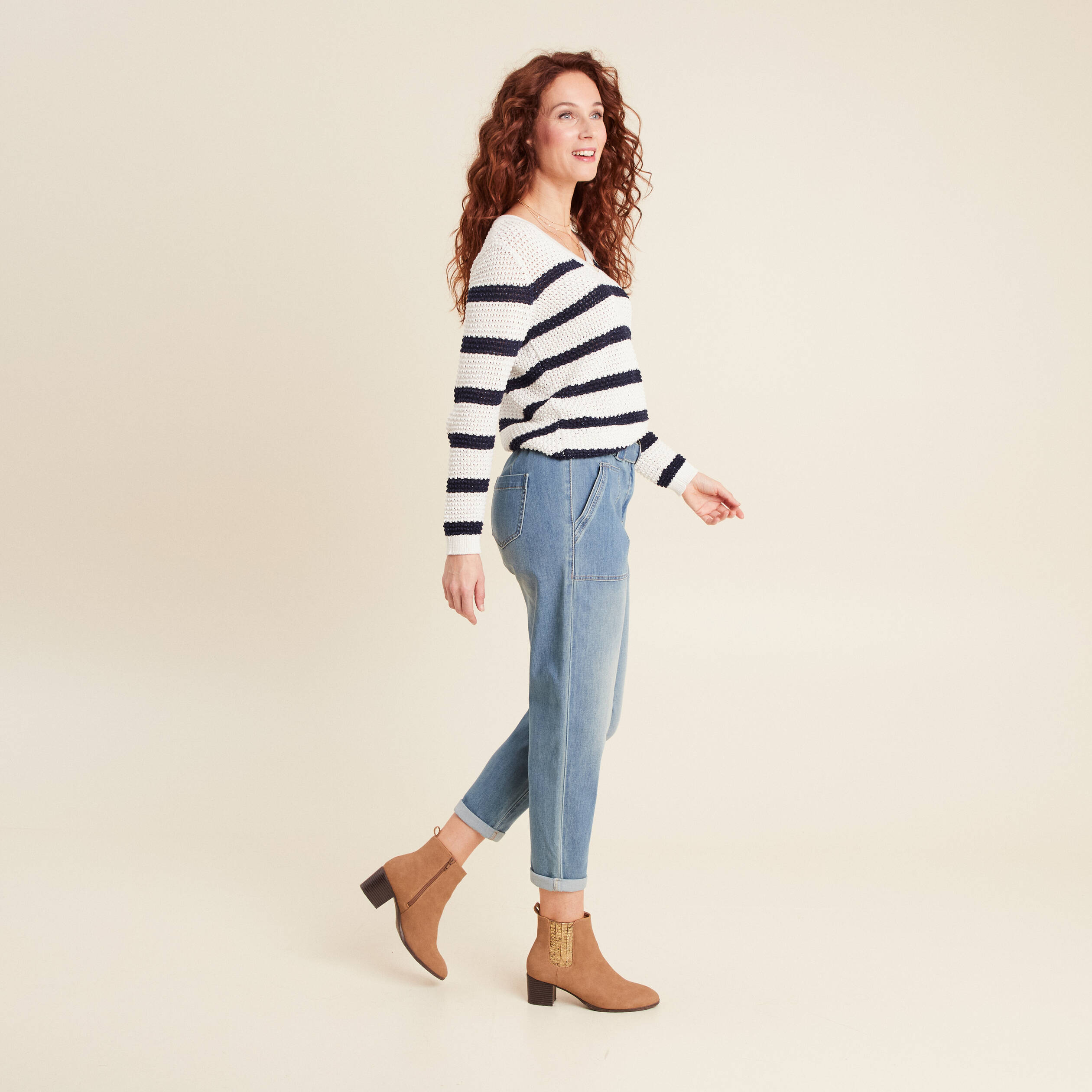 Jean paperbag 7/8ème denim double stone femme