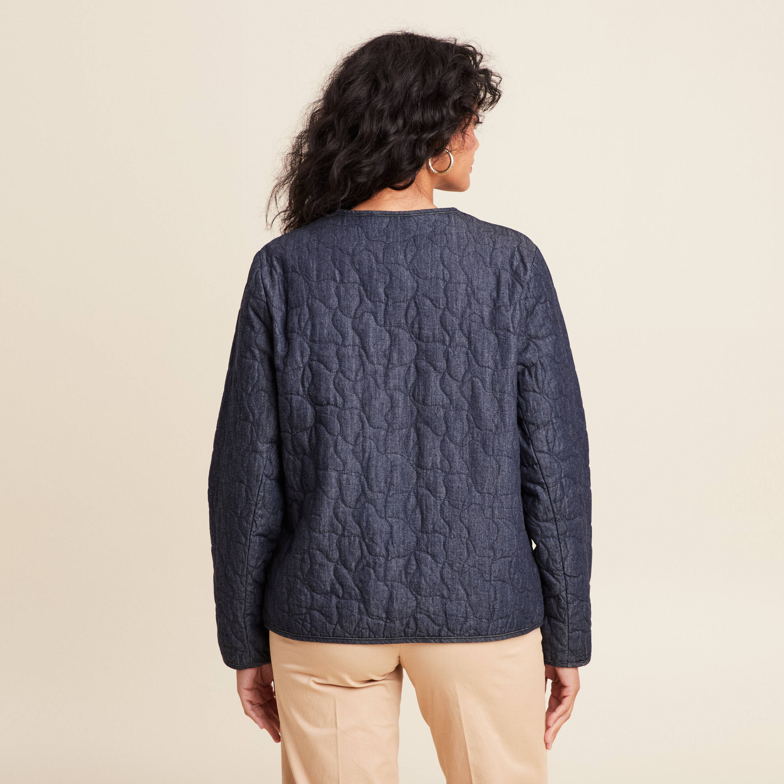 doudoune doublee sans col denim brut femme Doudoune doublée sans col denim brut femme