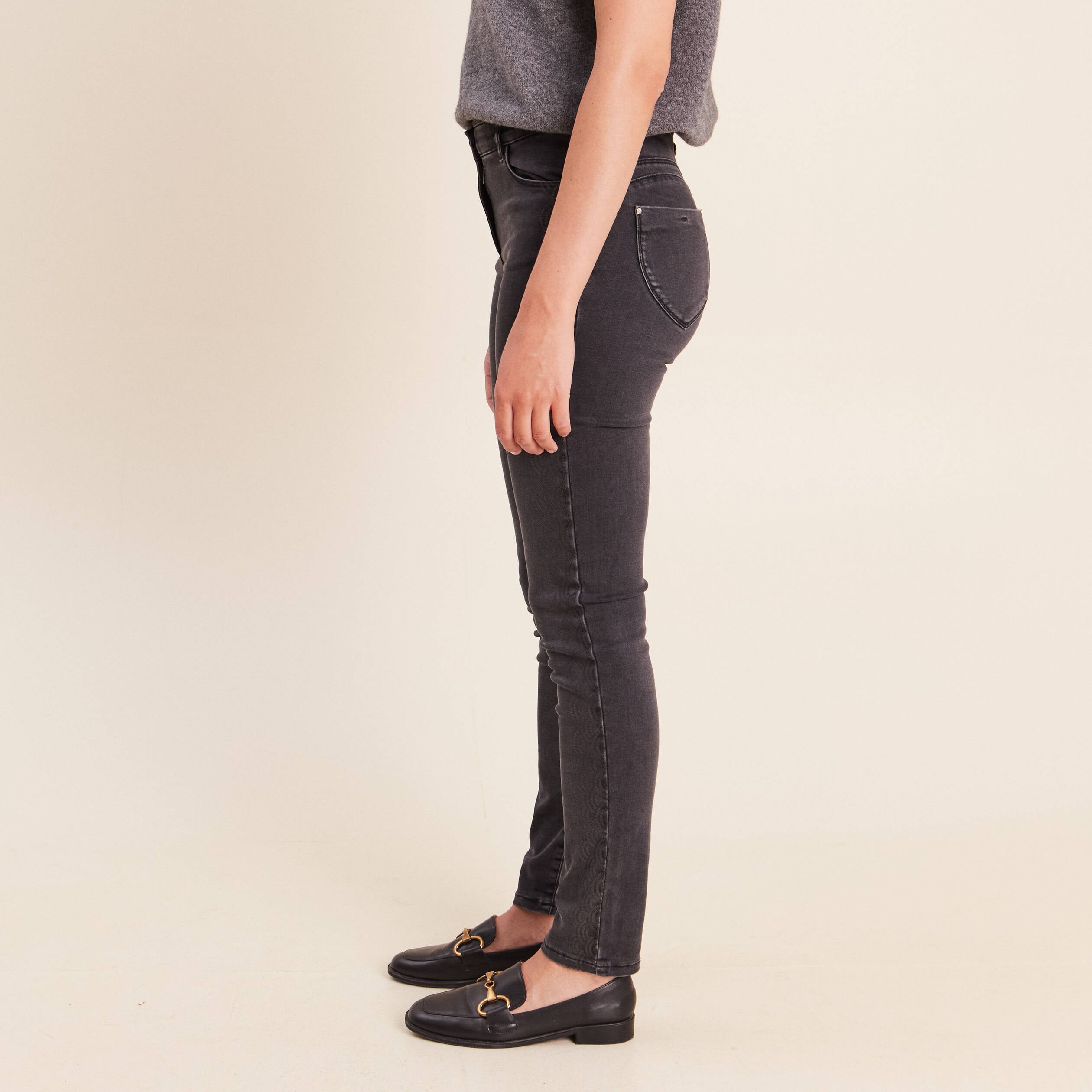 Pantalon magique l'unique denim gris femme