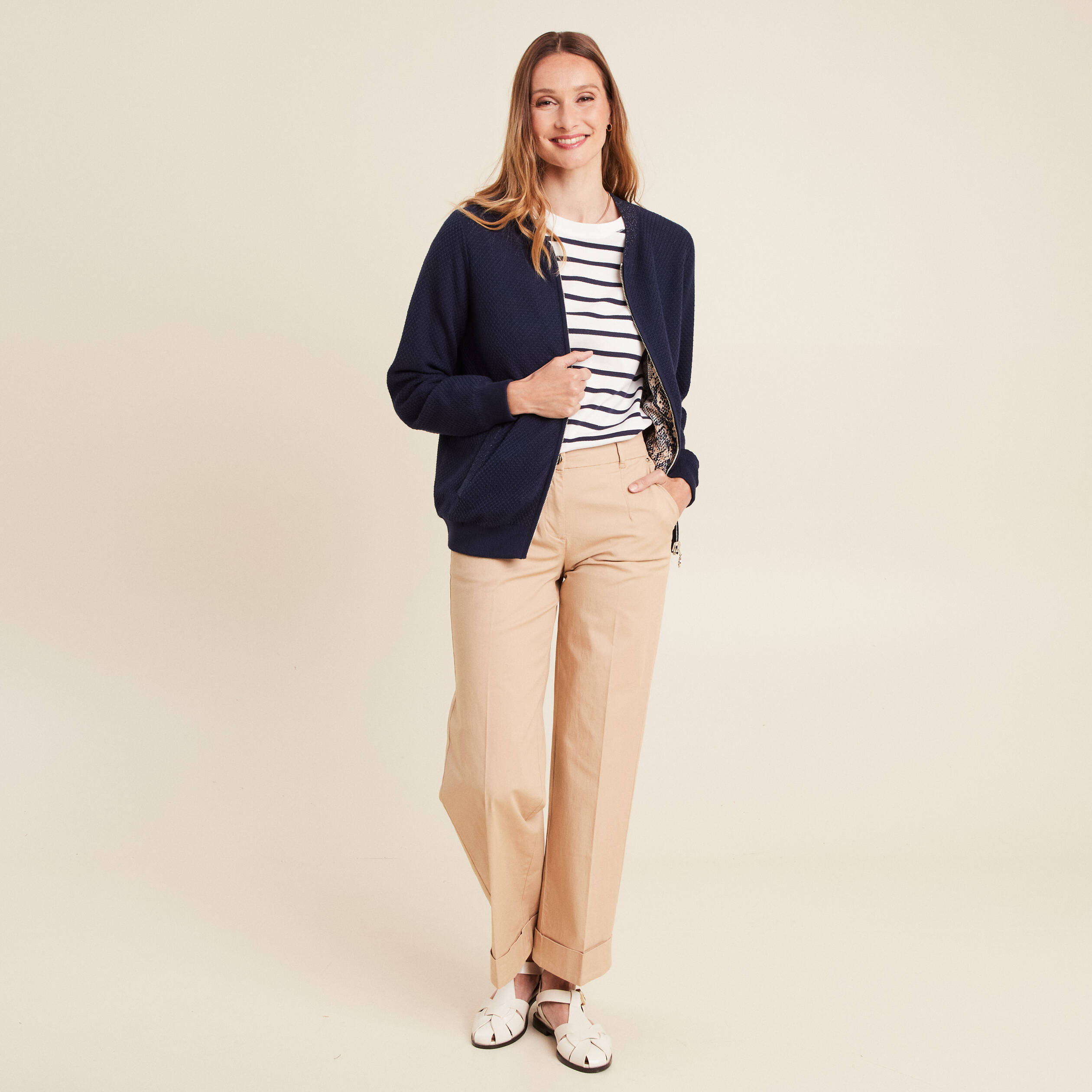 gilet reversible esprit bomber beige femme Gilet réversible esprit bomber beige femme