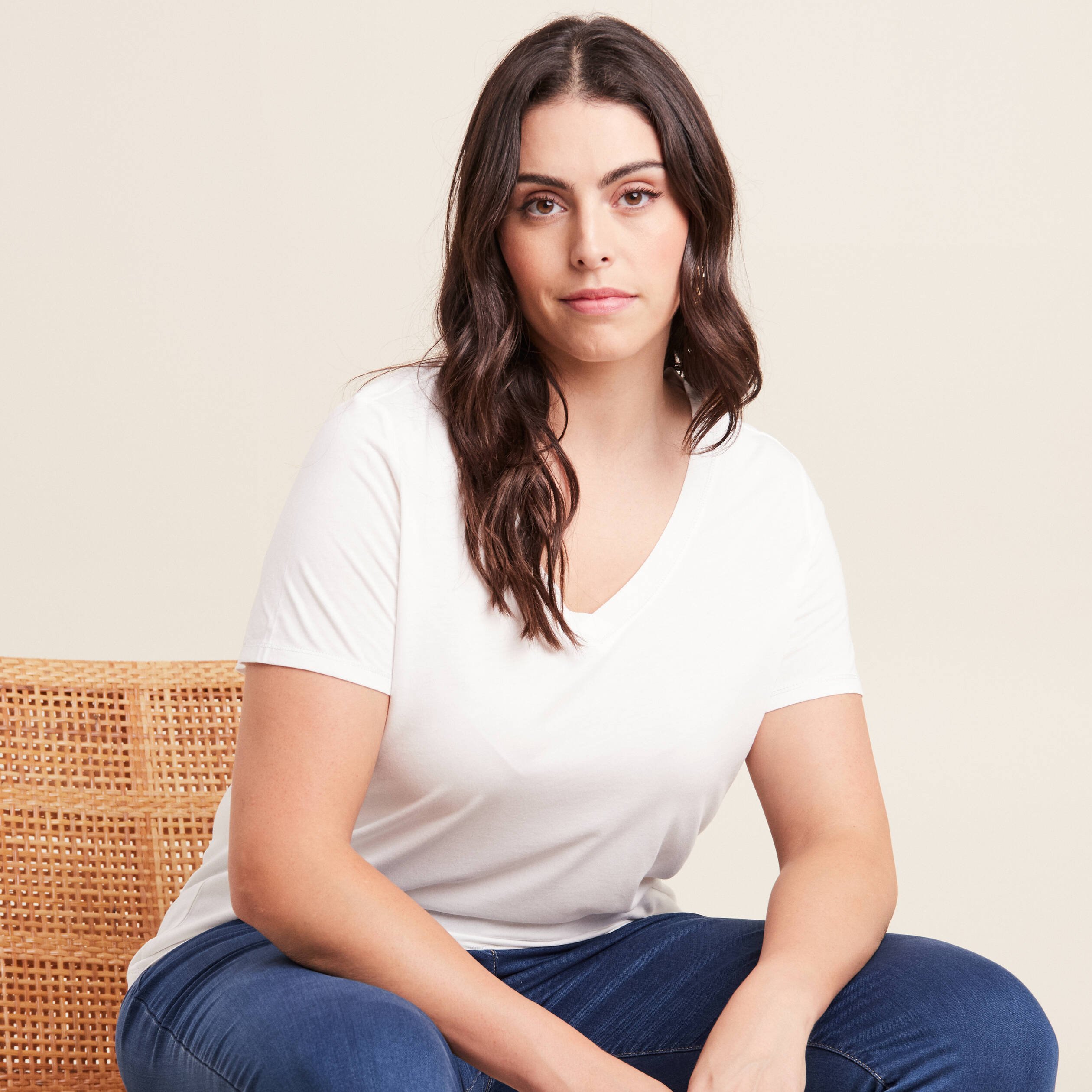 t shirt manches courtes ecru femme T-shirt manches courtes ecru femme