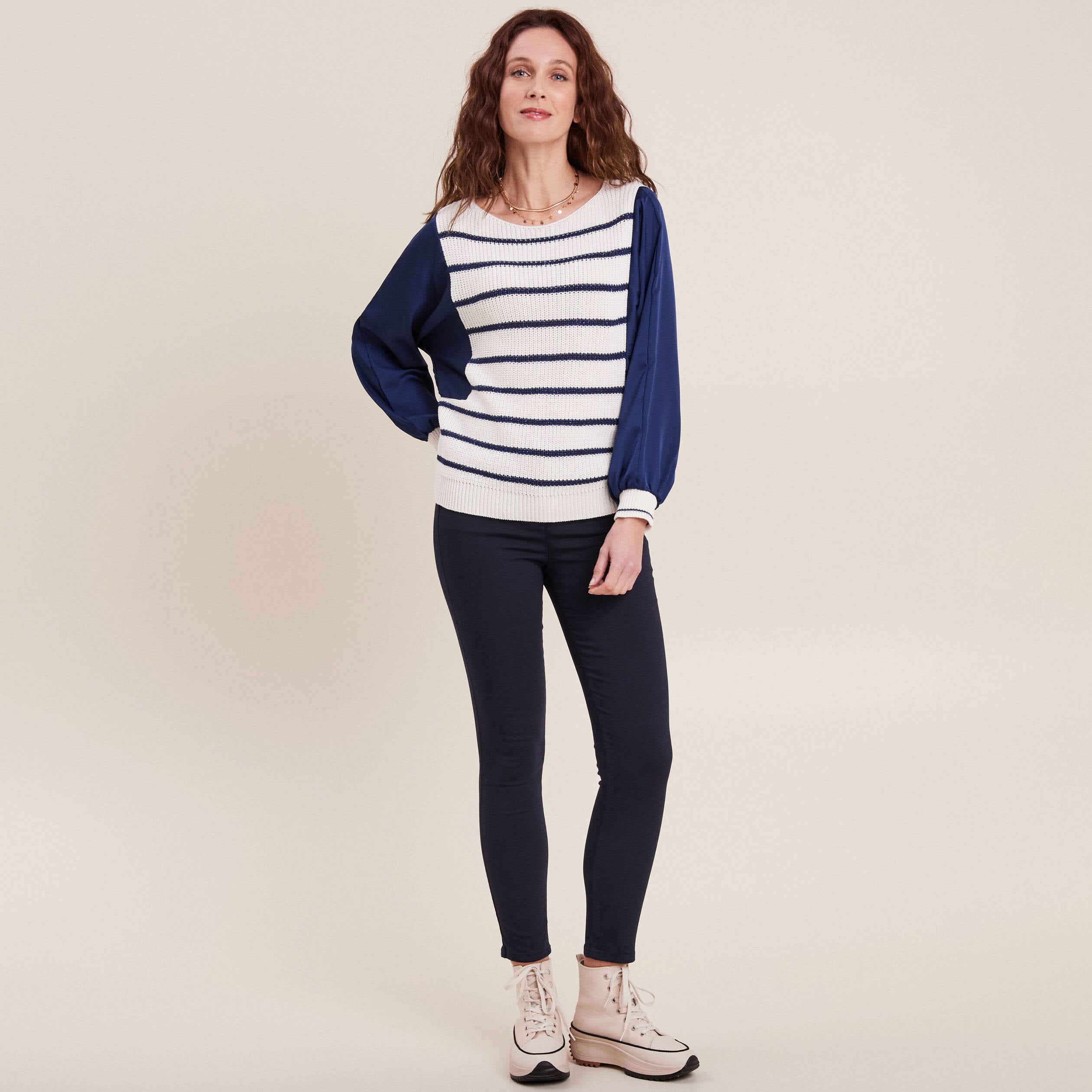 Pantalon magique Le L&eacute;ger coupe ajust&eacute;e bleu marine femme