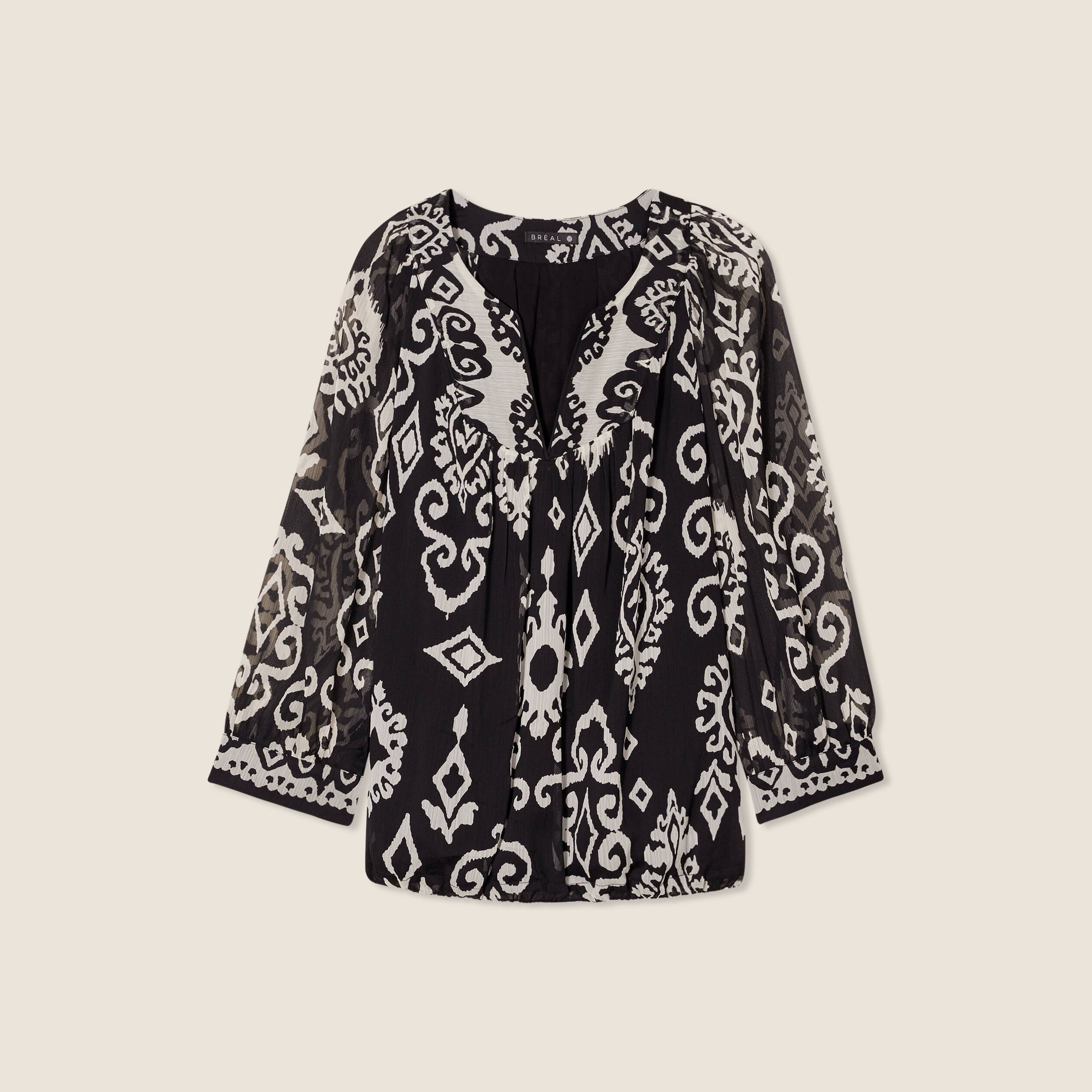 blouse manches 34 noir femme Blouse manches 3/4 noir femme