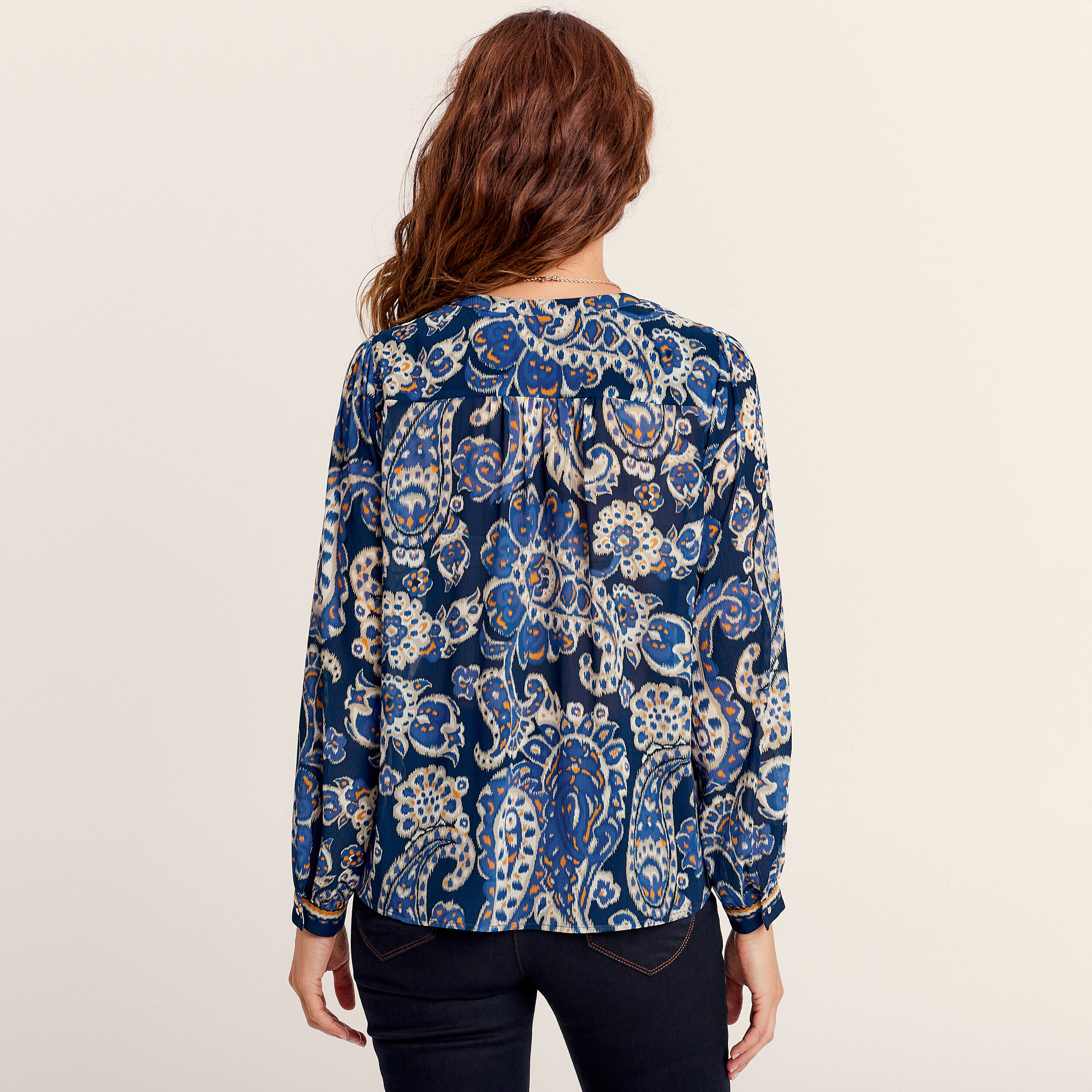 Blouse manches longues noir femme