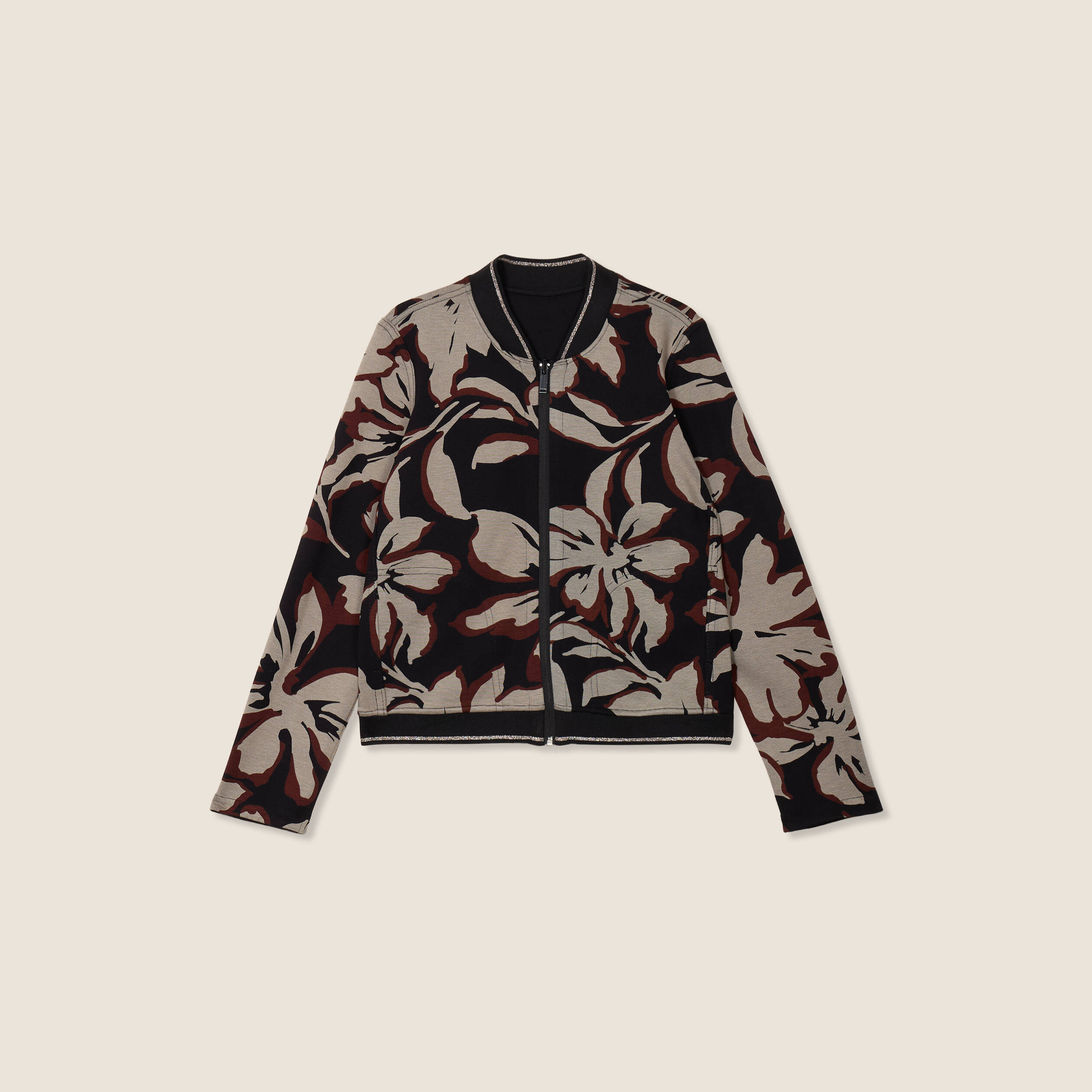 Blouson zippé réversible marron clair femme