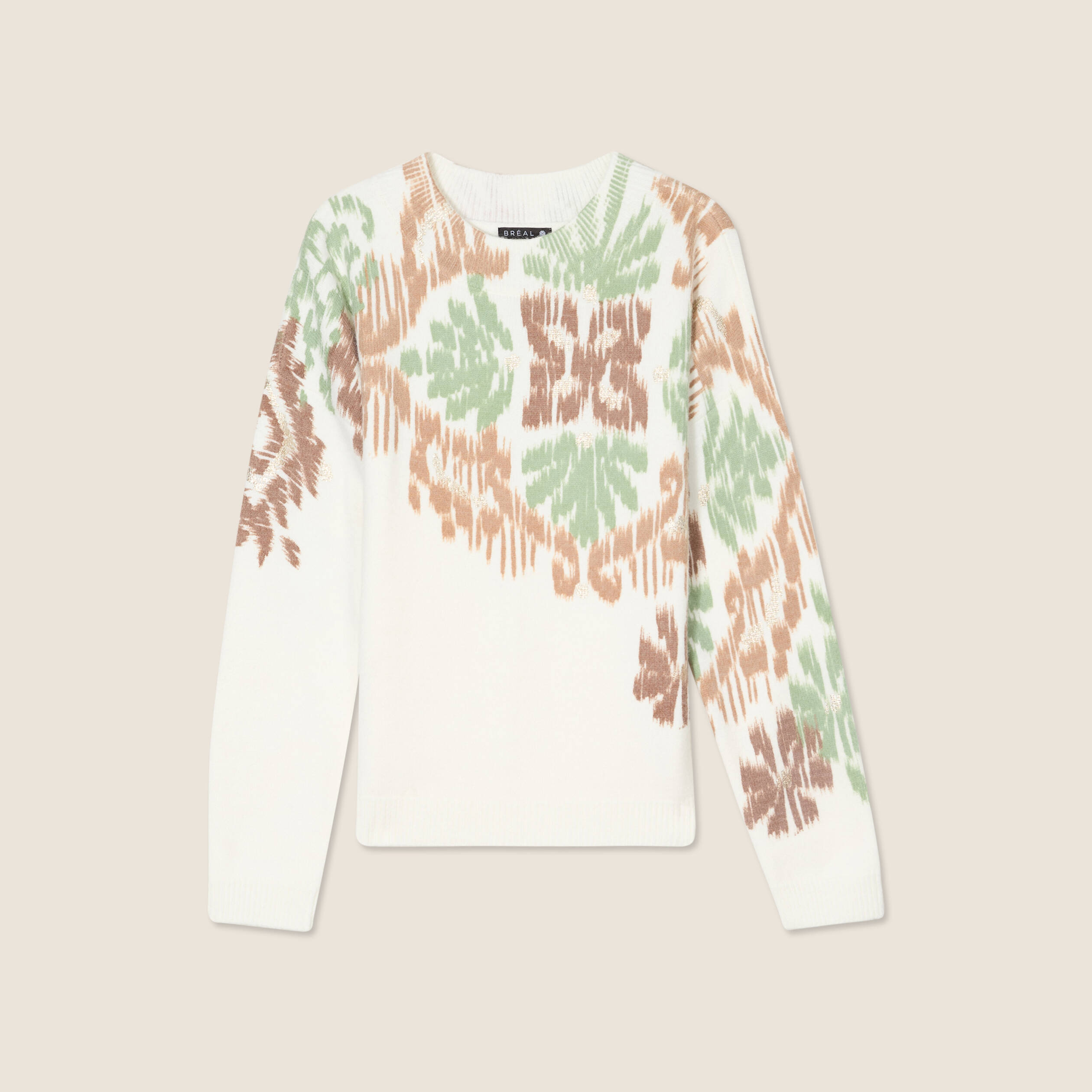 Pull manches longues beige femme