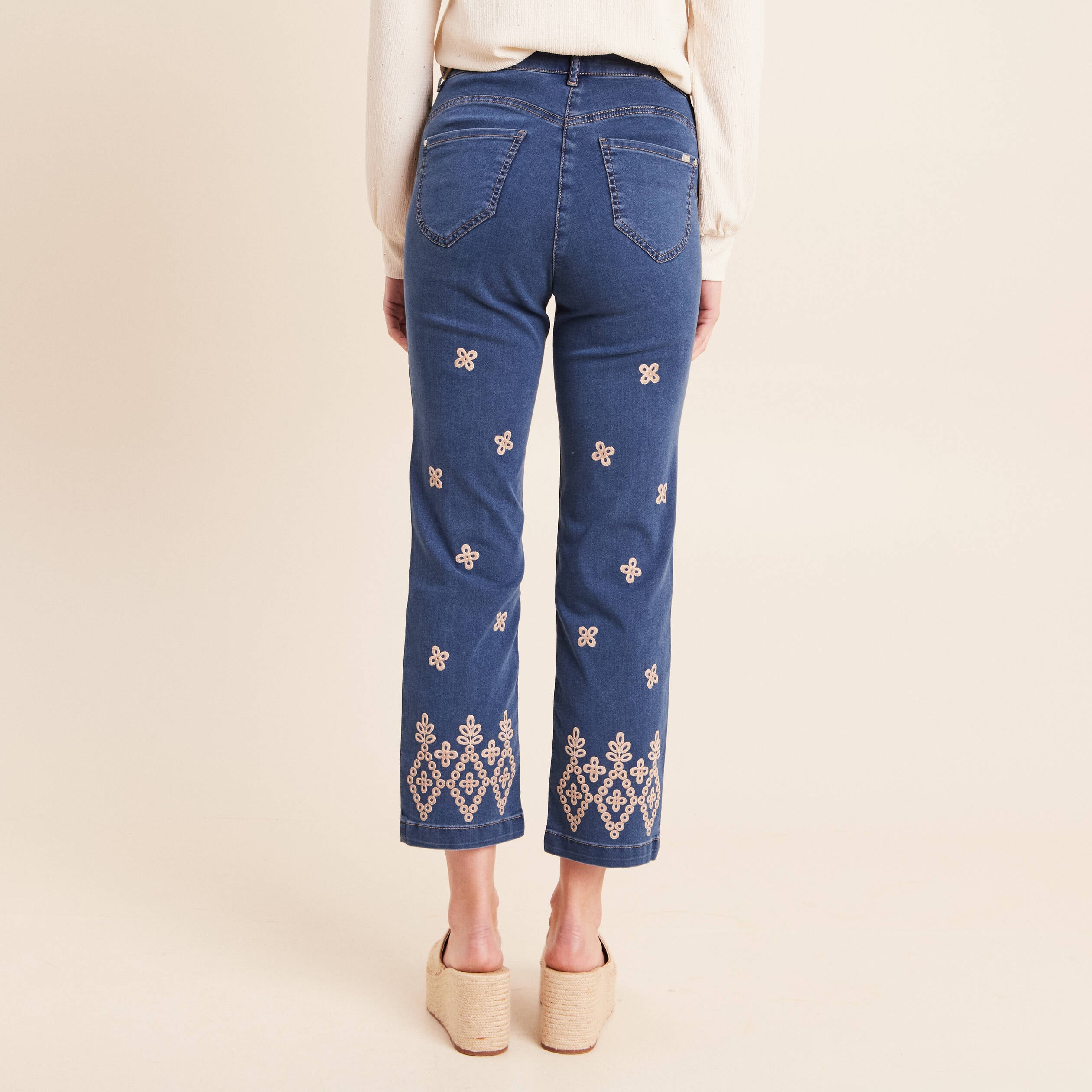 Pantalon magique Le L&eacute;ger coupe droite bleu femme