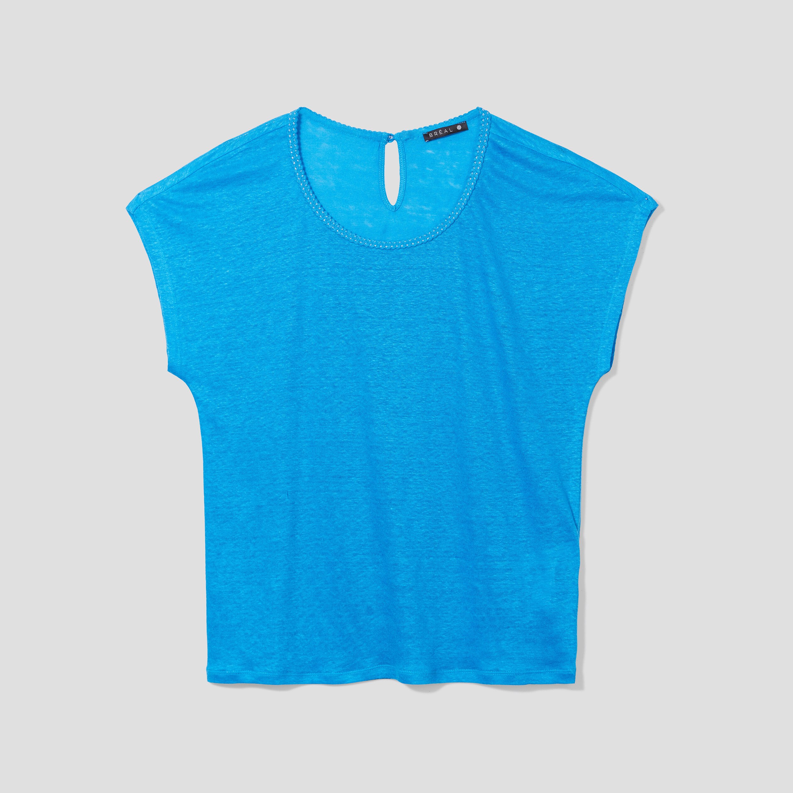 T-shirt manches courtes bleu femme