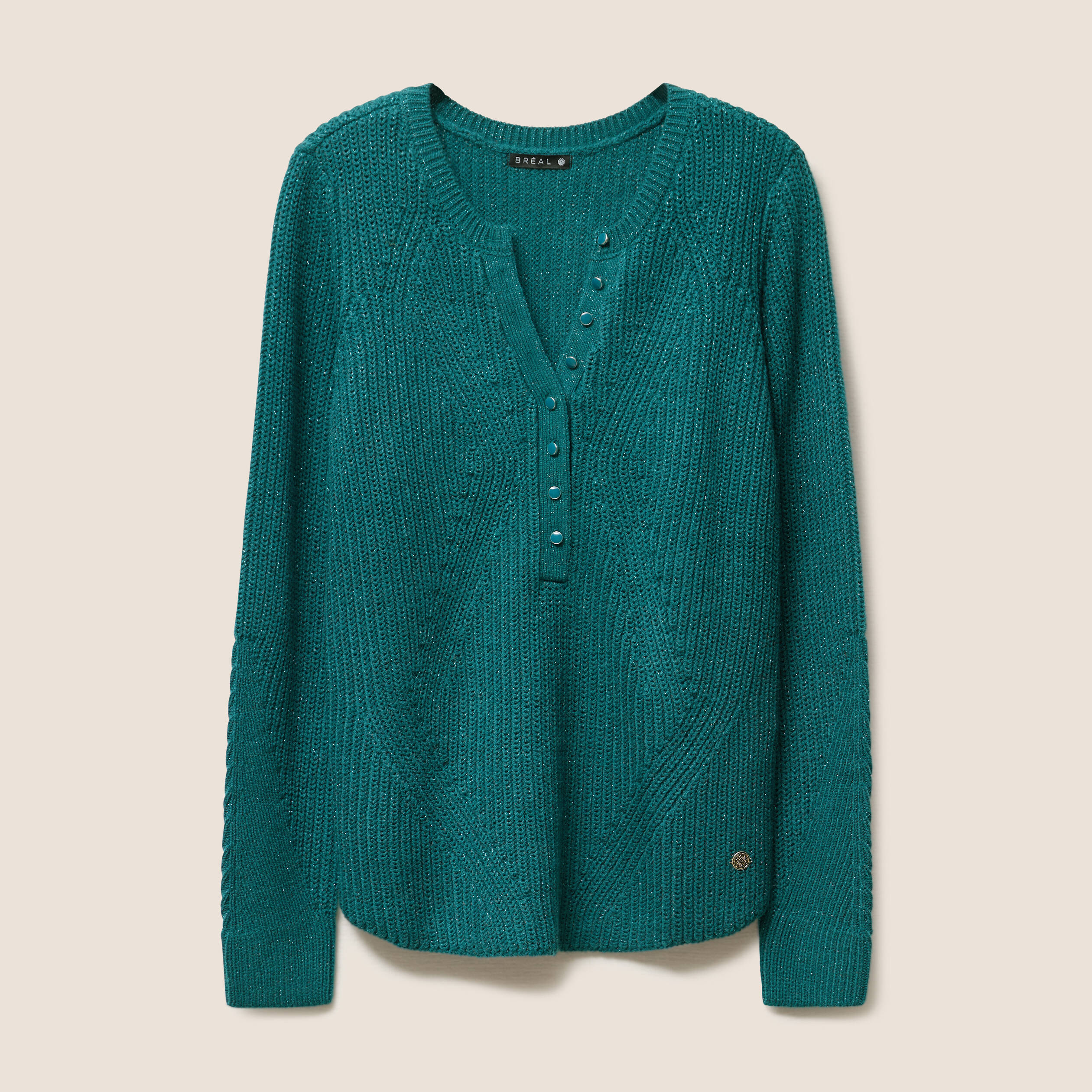 Pull Femme NEXT – Vert – Manches Longues – Taille M – Motif Étoiles
