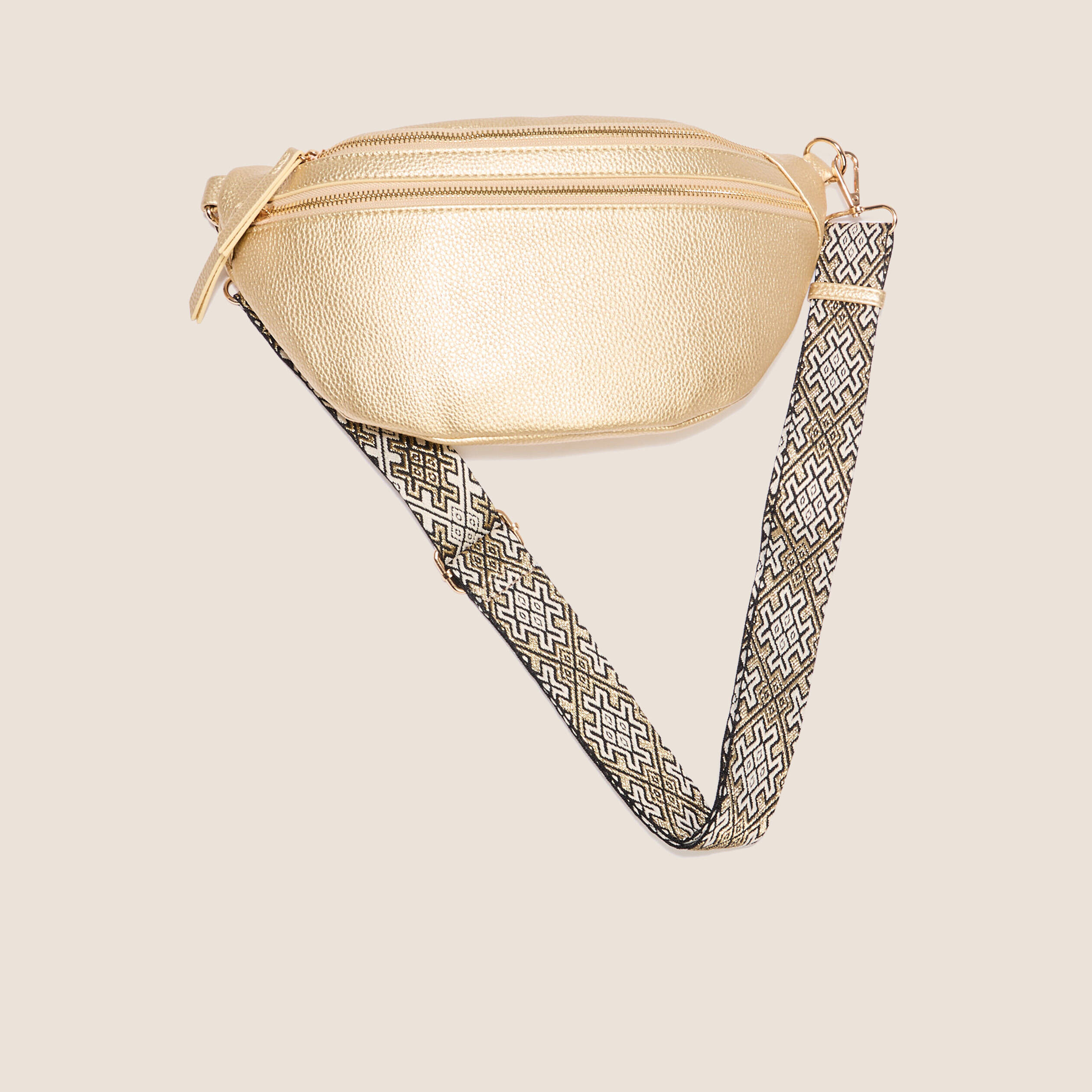 sac banane zippe couleur or femme Sac banane zippé couleur or femme