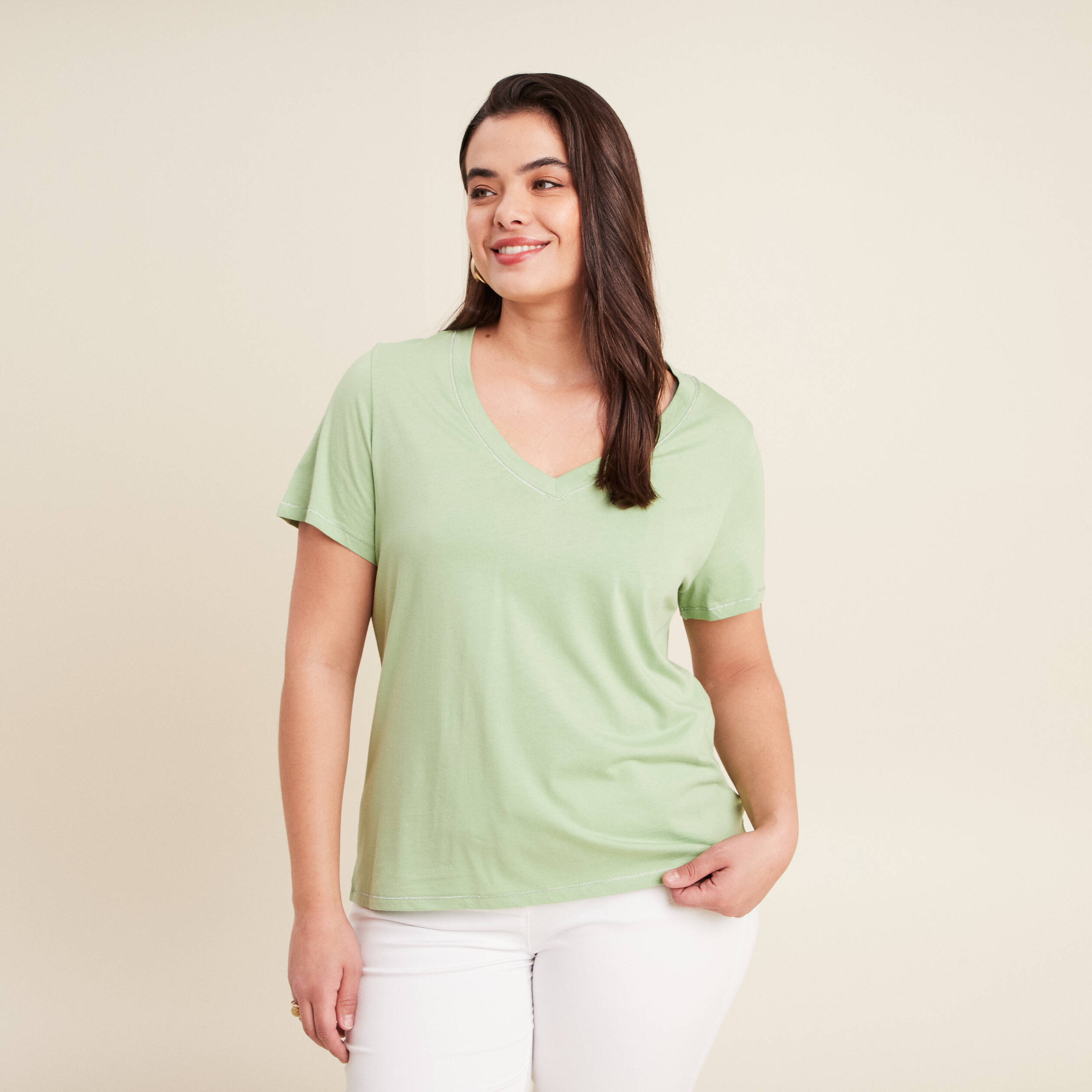 t shirt manches courtes vert clair femme T-shirt manches courtes vert clair femme