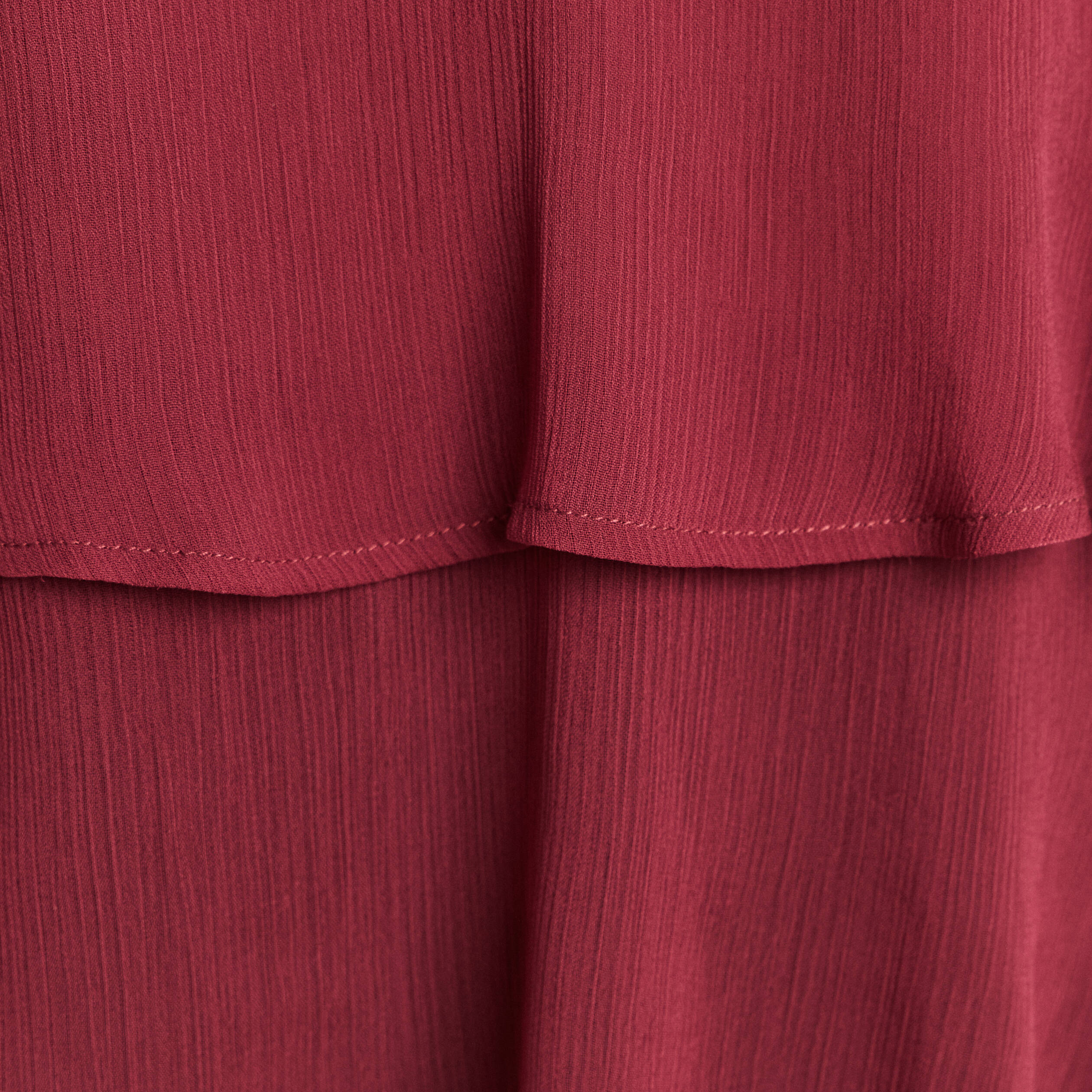 Blouse ample en voile manches longues prune femme