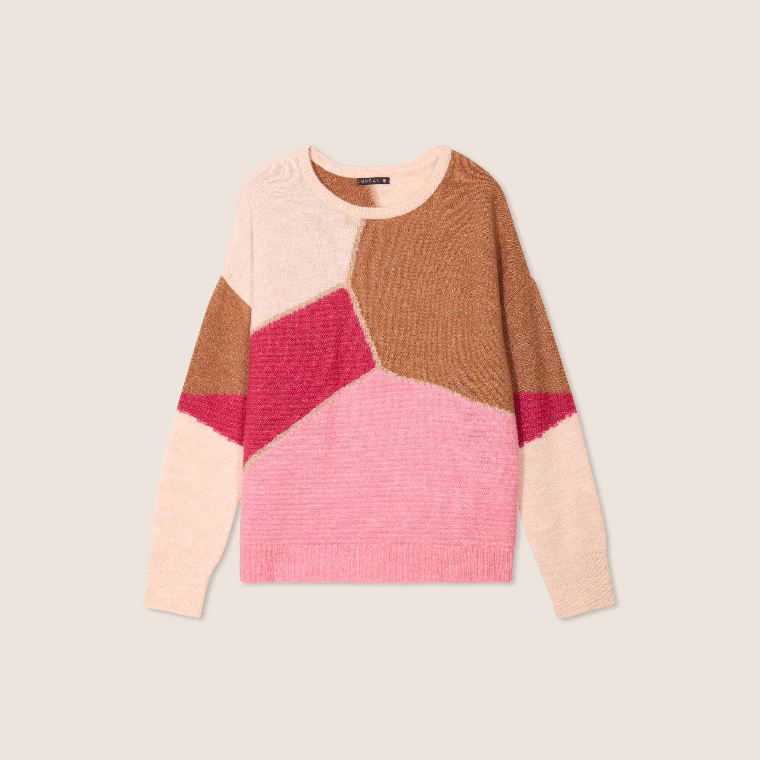 Pull manches longues rose femme