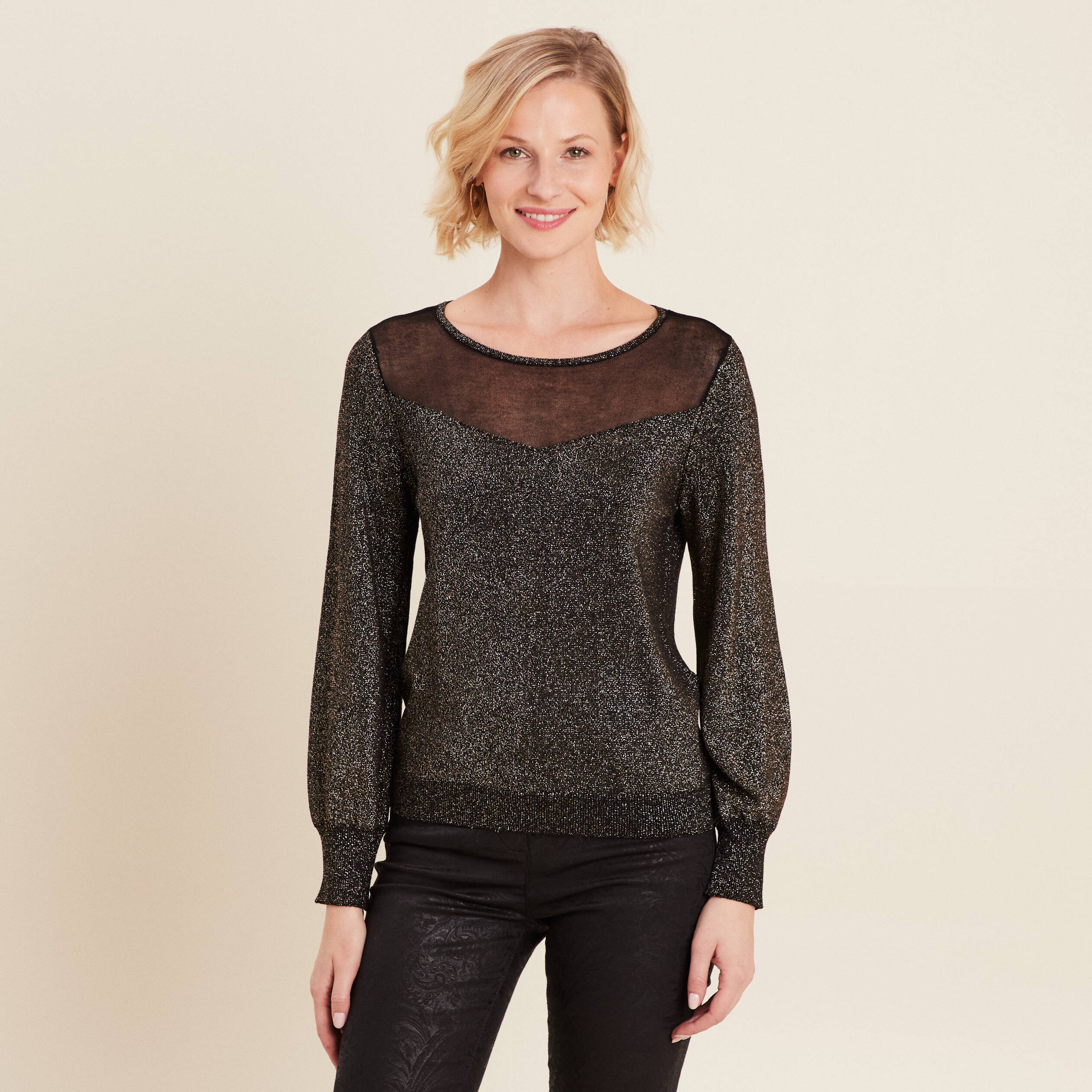Pull manches longues camel femme