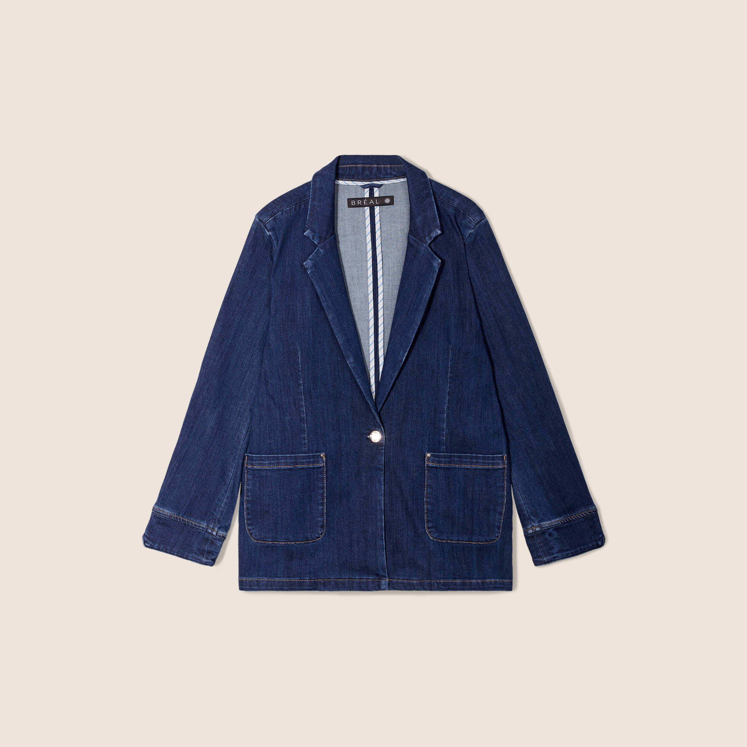 Veste tailleur en jean denim brut femme