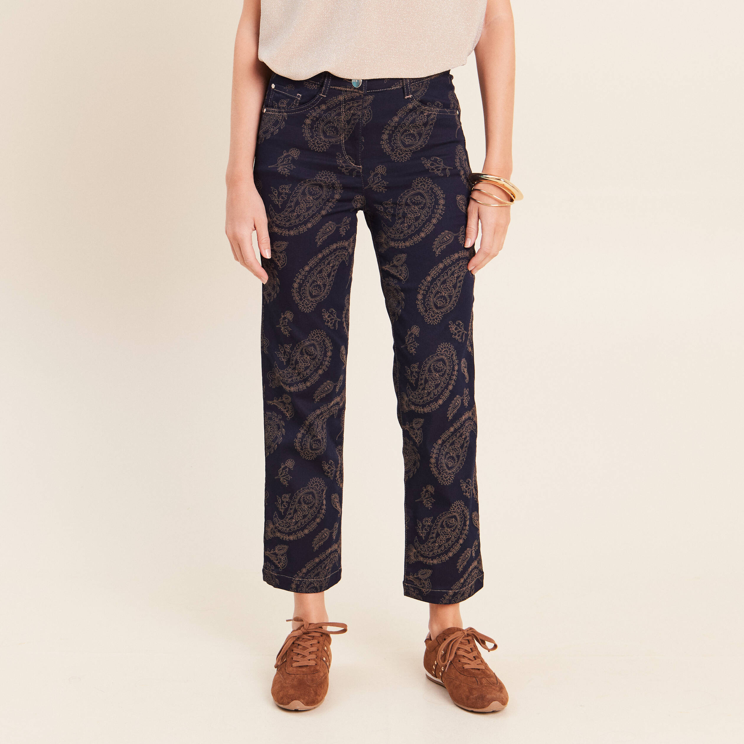Pantalon magique Le L&eacute;ger coupe droite beige femme