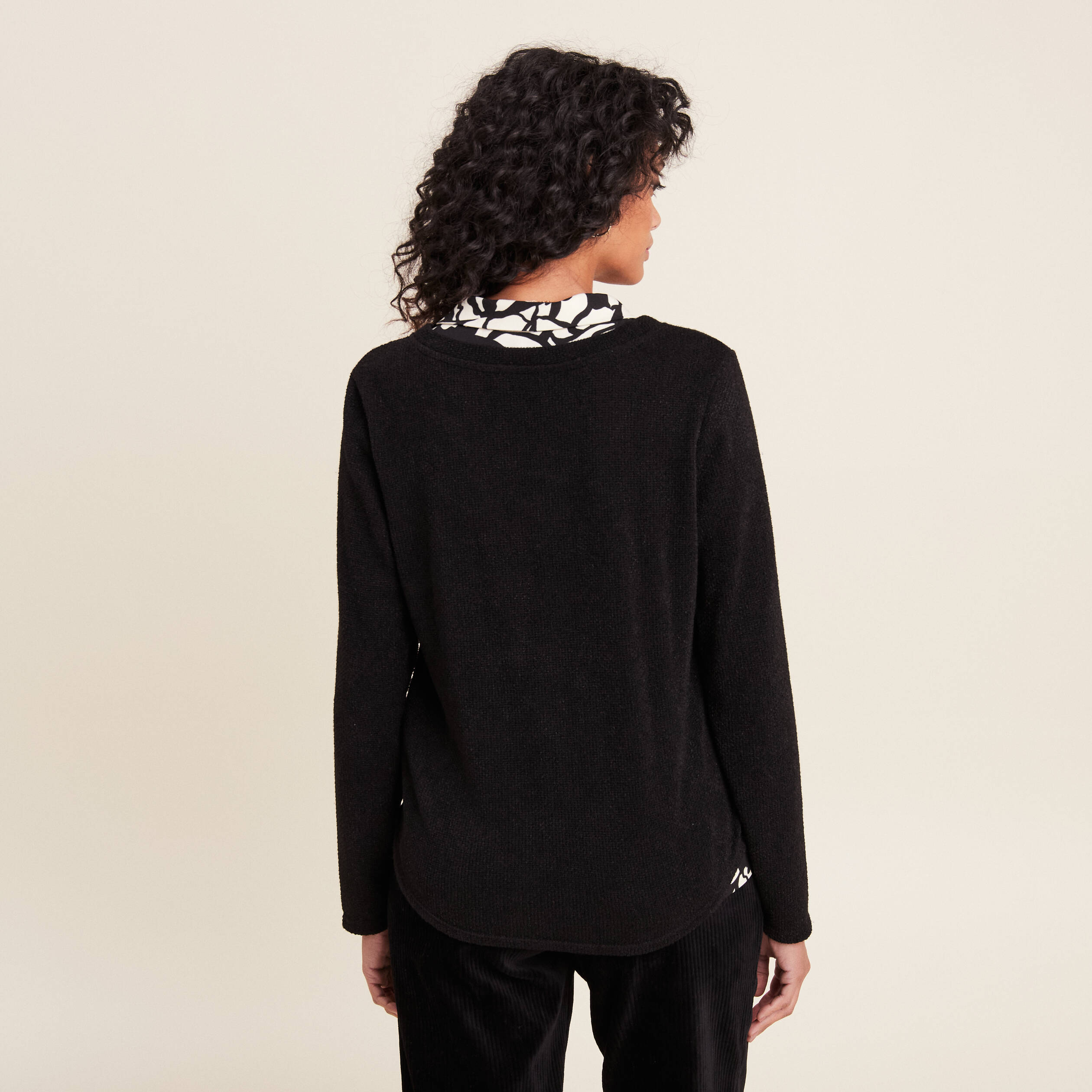 T-shirt manches longues noir femme