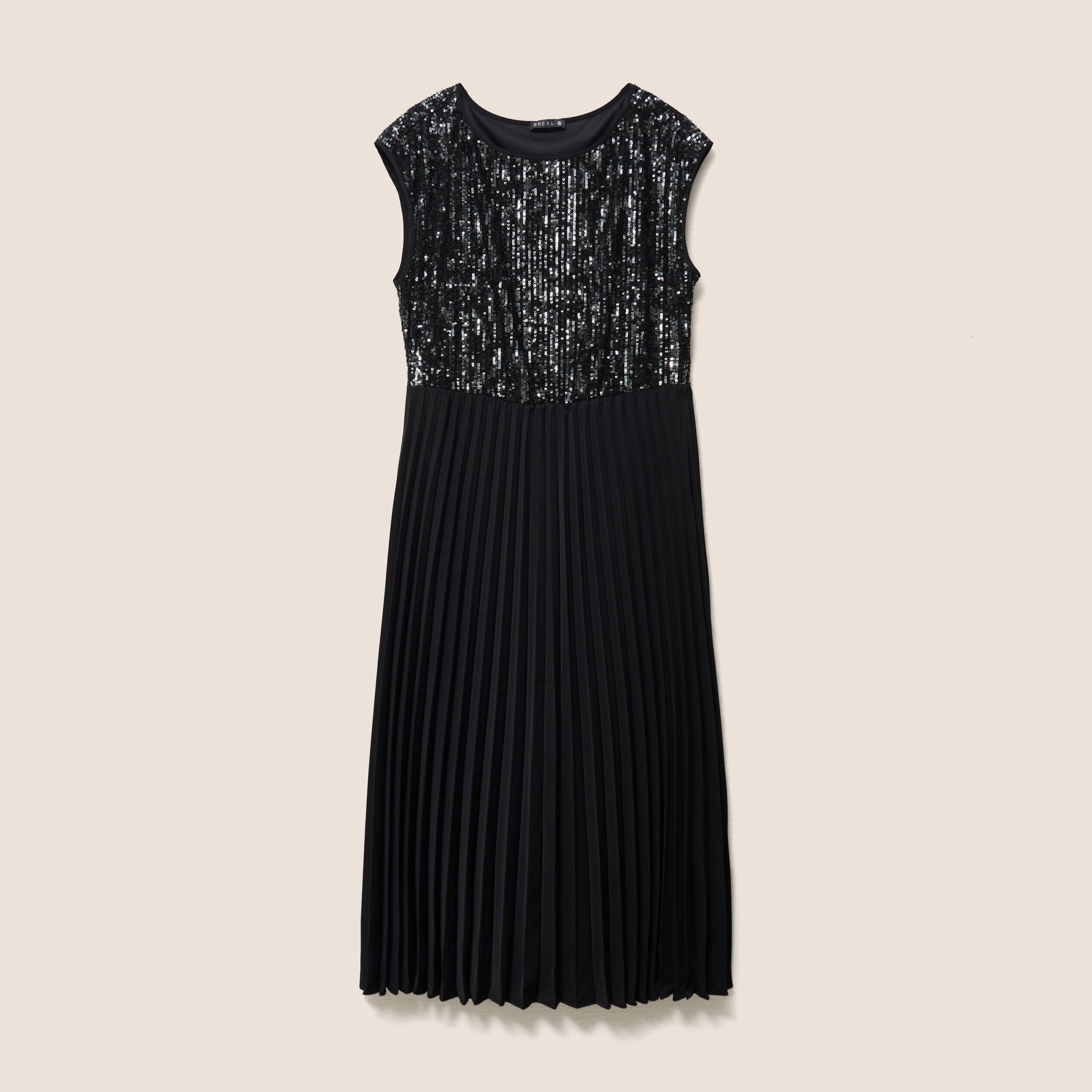 Robe midi &eacute;vas&eacute;e gris fonc&eacute; femme