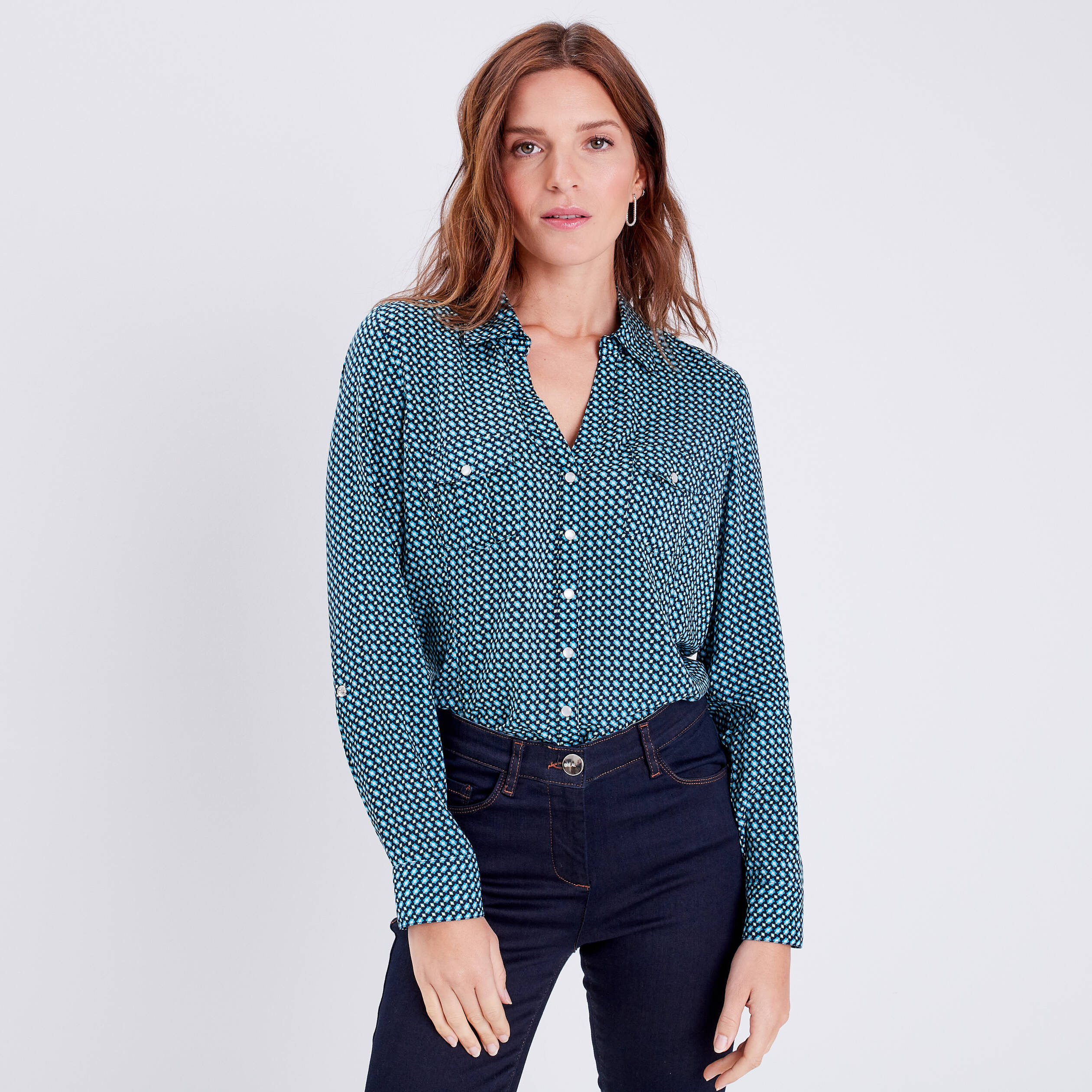 Chemise manches longues noir femme